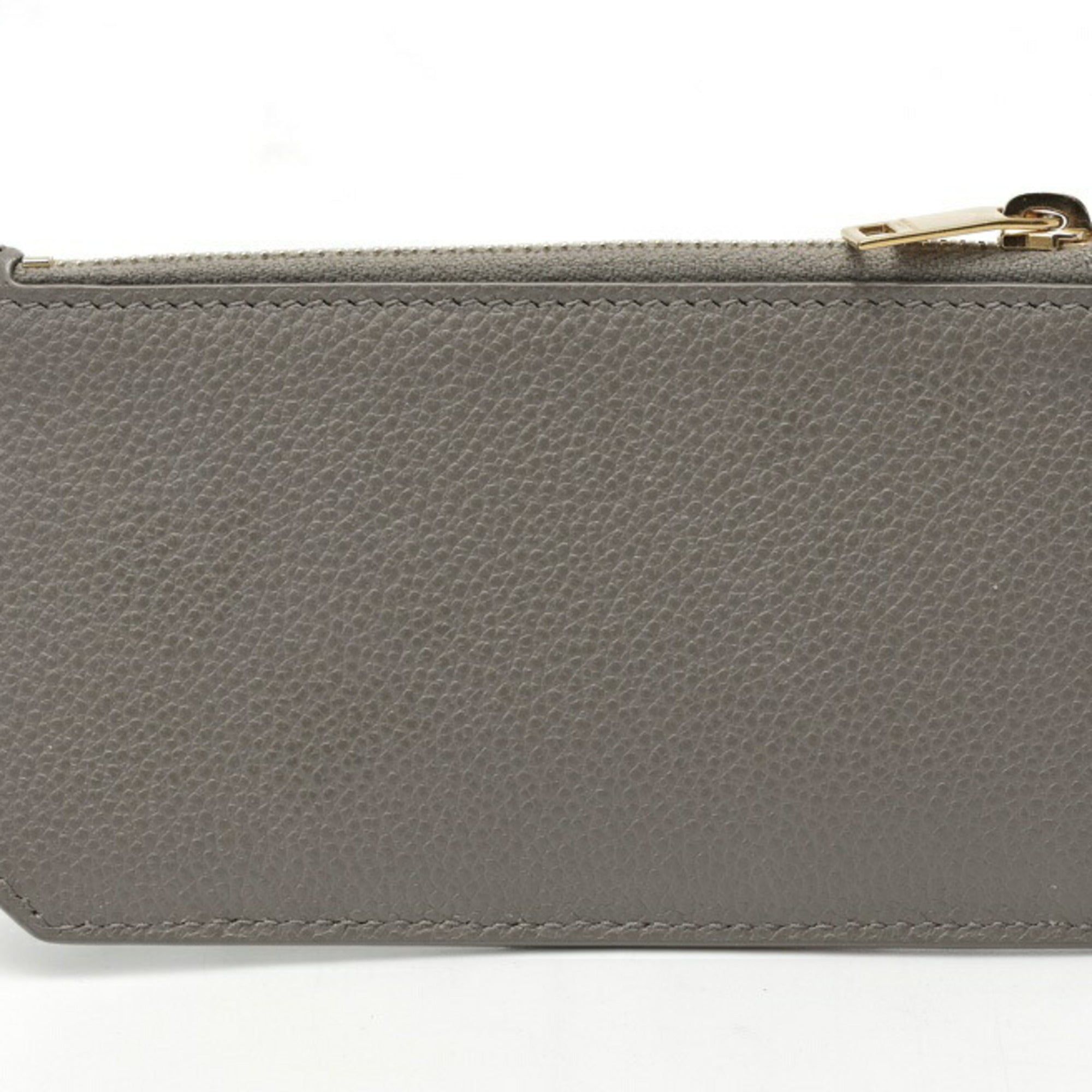 Saint Laurent Gray Leather Coin Purse/Coin Case (Pre-Owned)