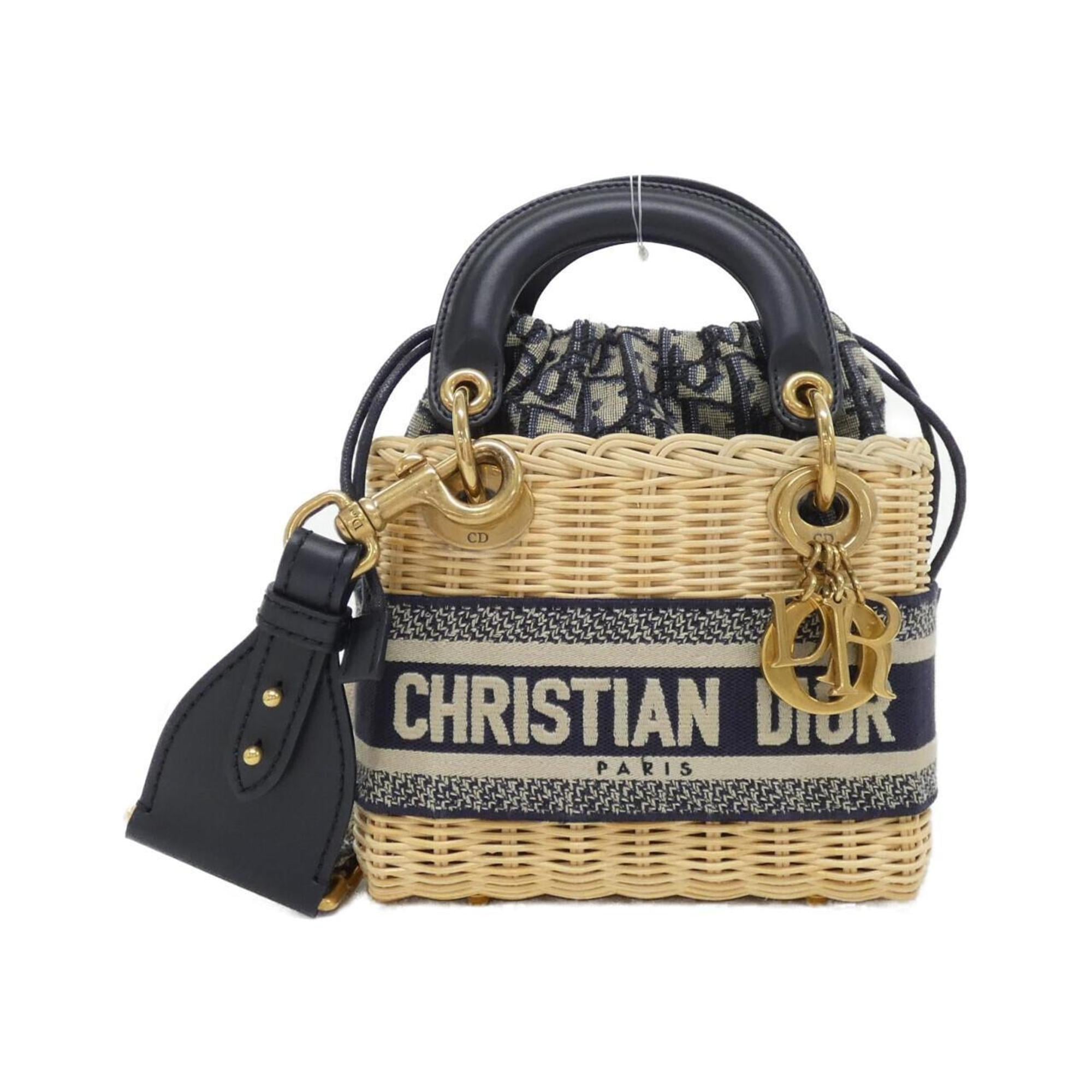 Christian Dior Blue Multi-Color Canvas Handbag (Pre-Owned)