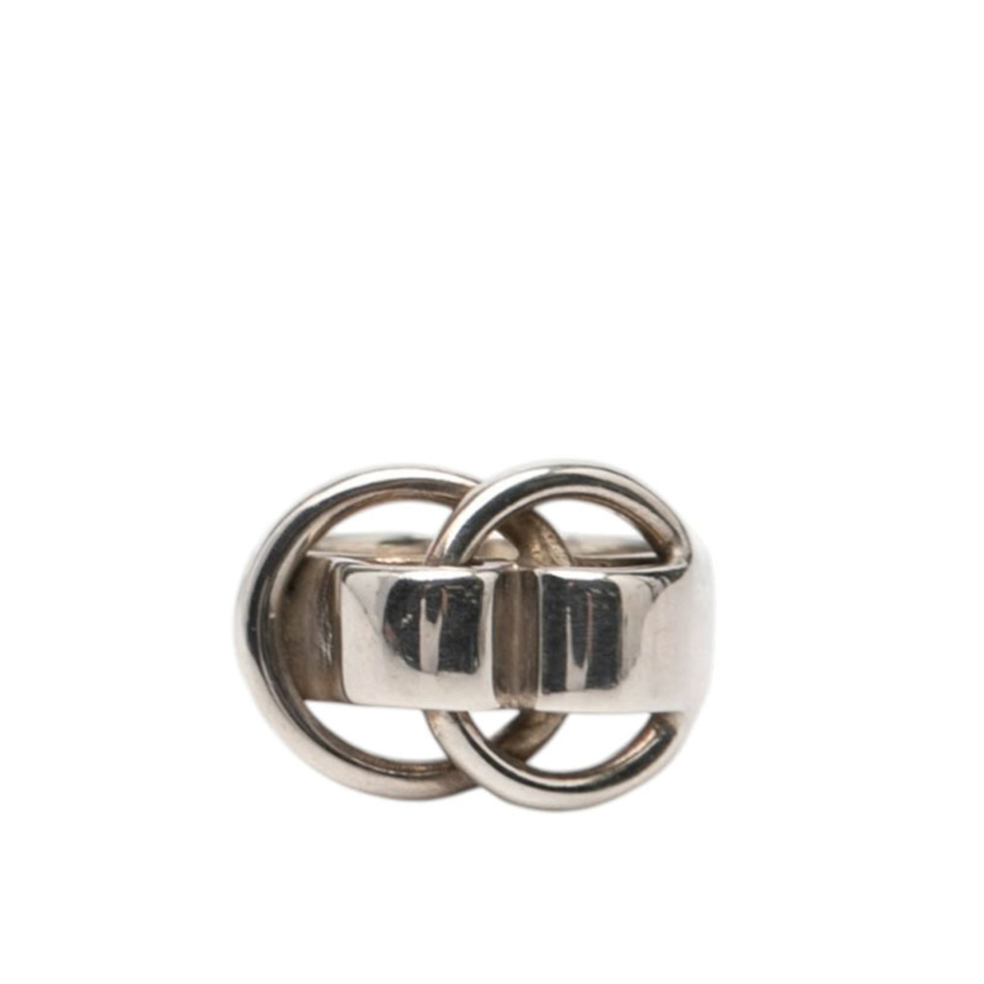 Hermes Silver Silver 925 Band Ring (Pre-Owned)