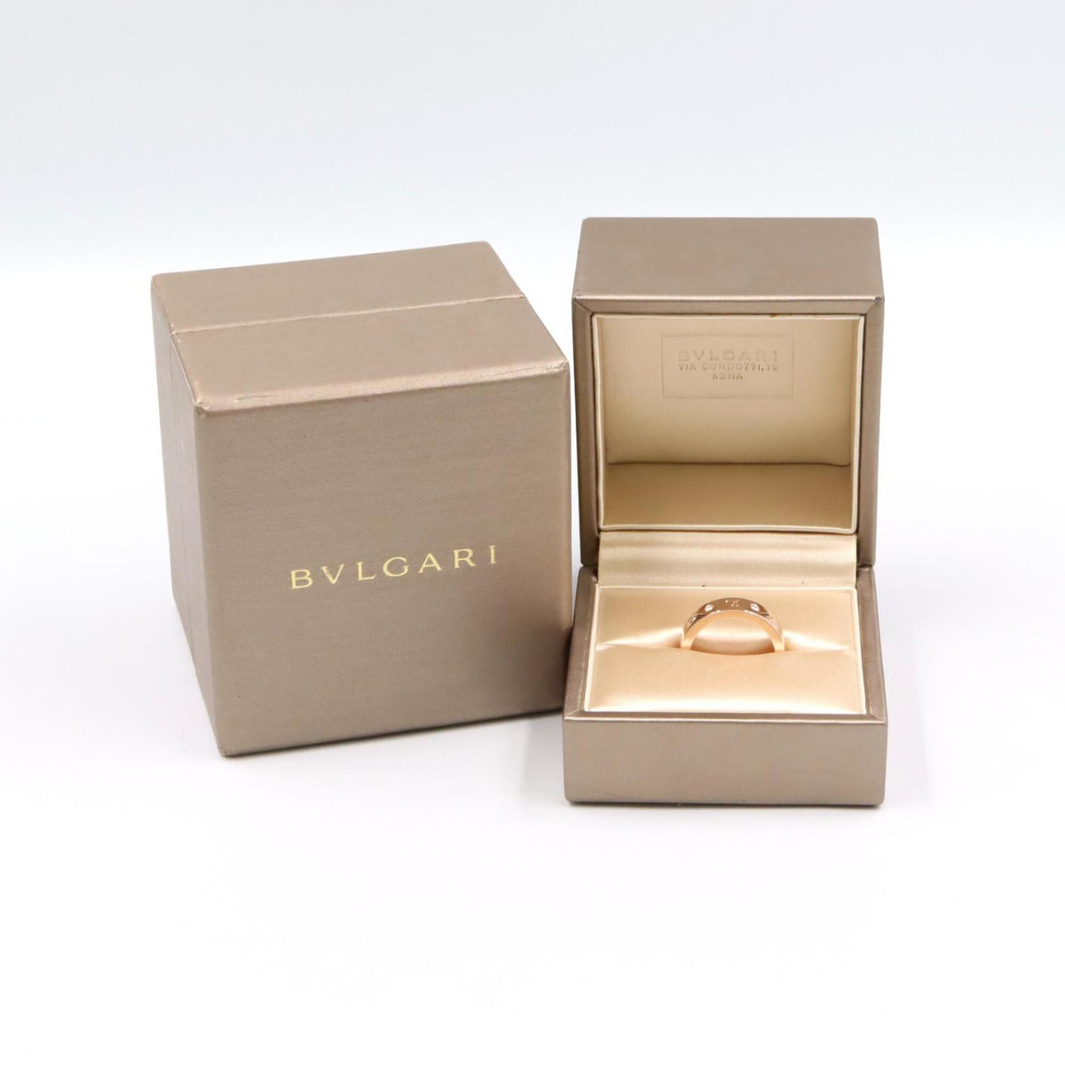 Bvlgari Gold Clear Pink Gold (18K) Band Ring (Pre-Owned)
