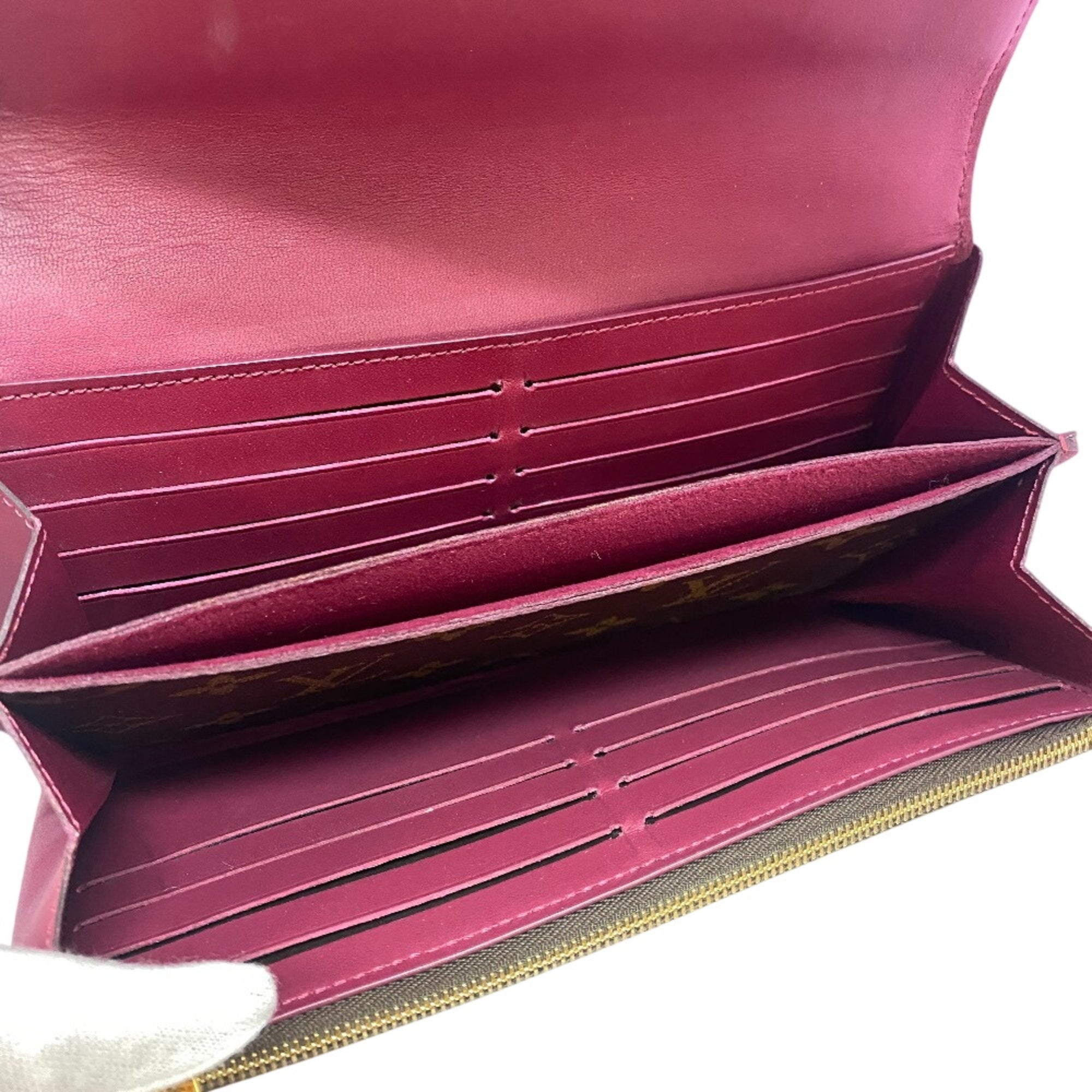 Louis Vuitton Monogram Brown Leather Long Wallet (Bi-Fold) (Pre-Owned)