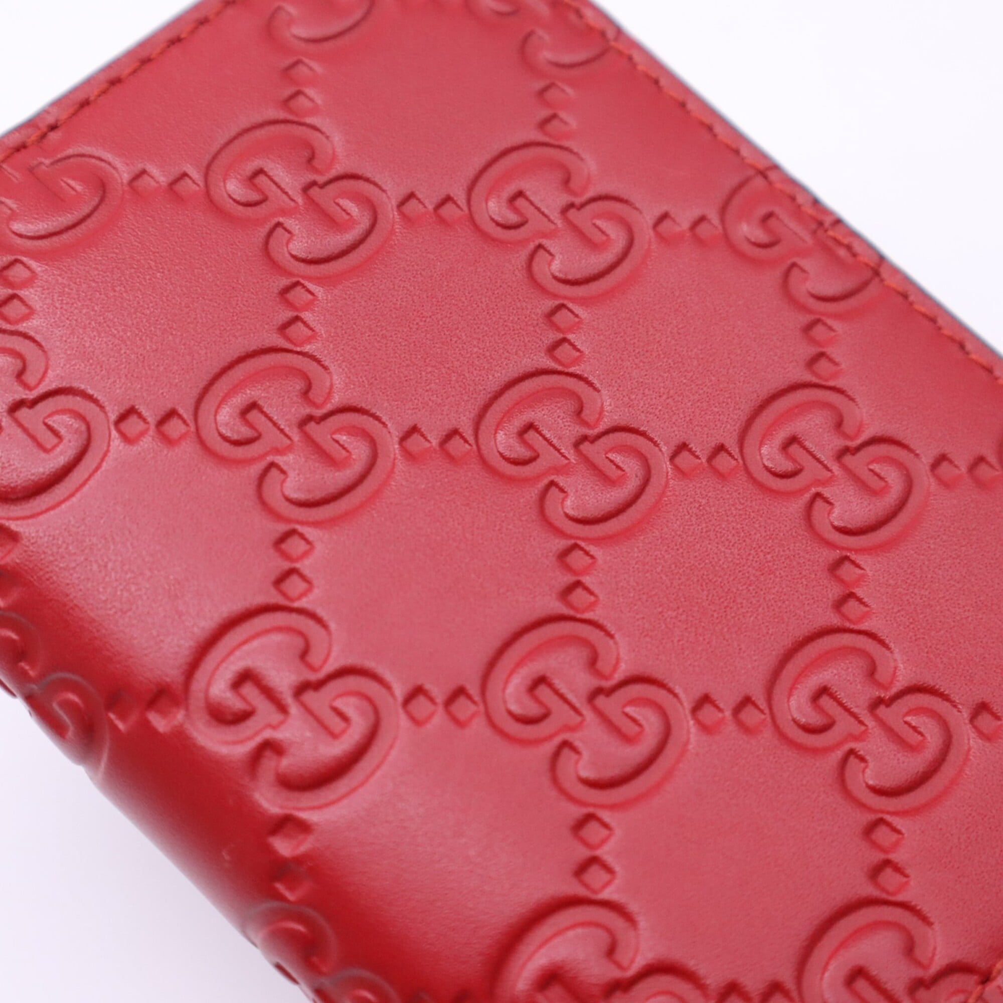 Gucci Gg Supreme Green Red Color Leather Wallet (Bi-Fold) (Pre-Owned)