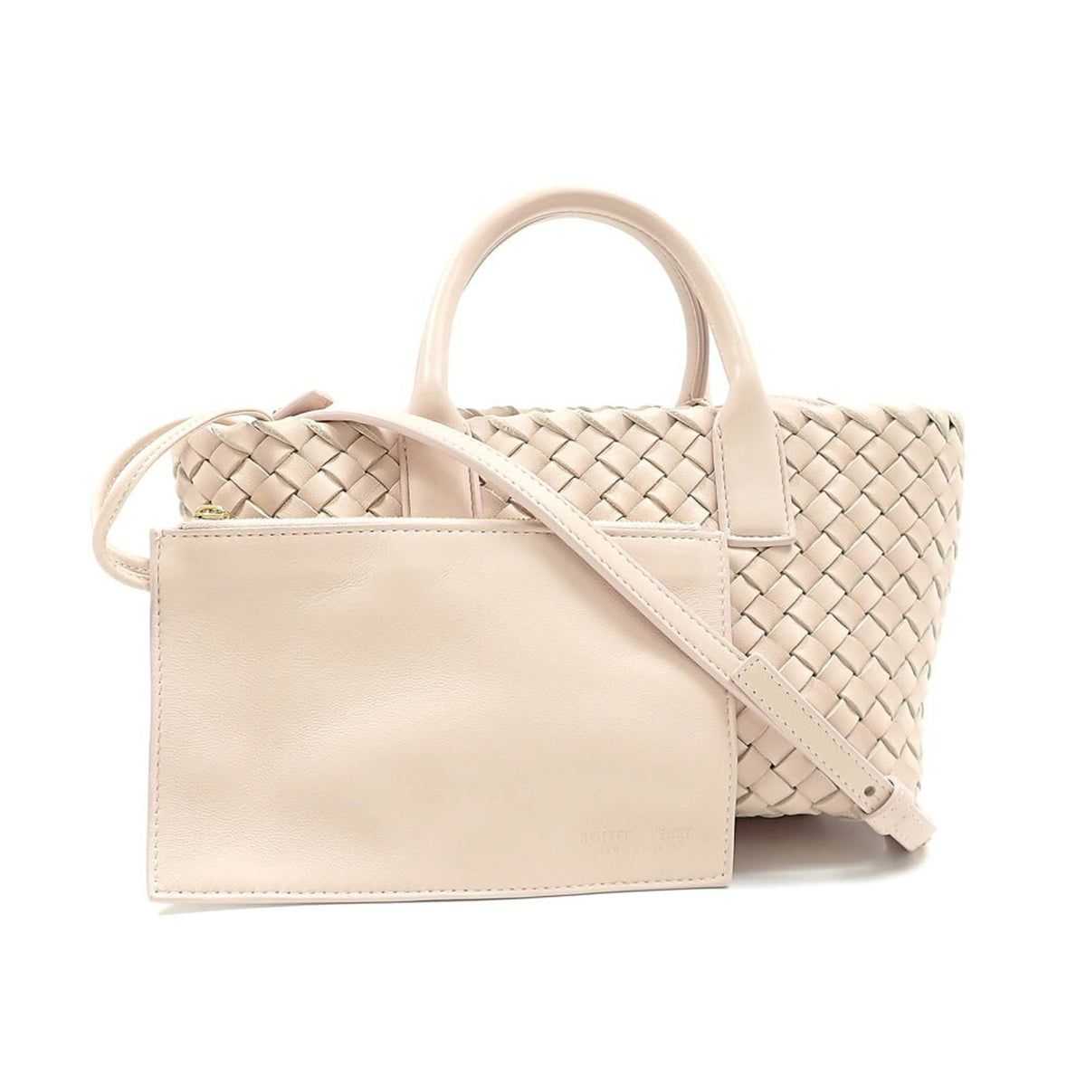 Bottega Veneta Light Pink Leather Handbag (Pre-Owned)