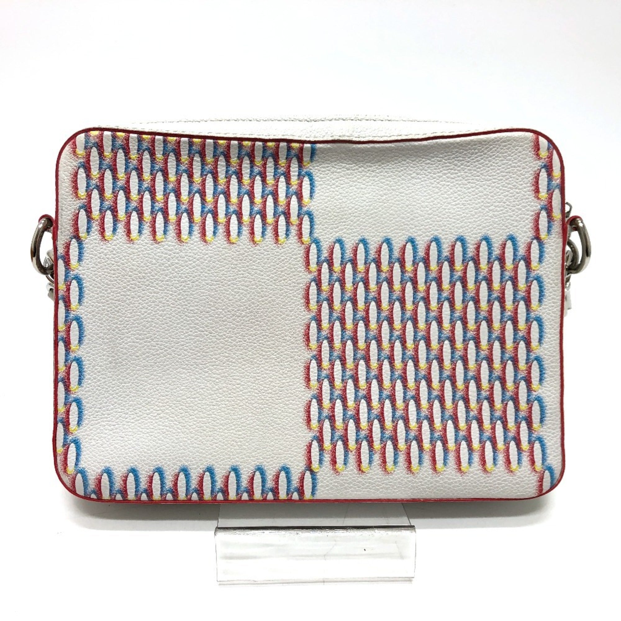 Louis Vuitton White Yellow Damier Canvas Pouch Shoulder Bag (Pre-Owned)