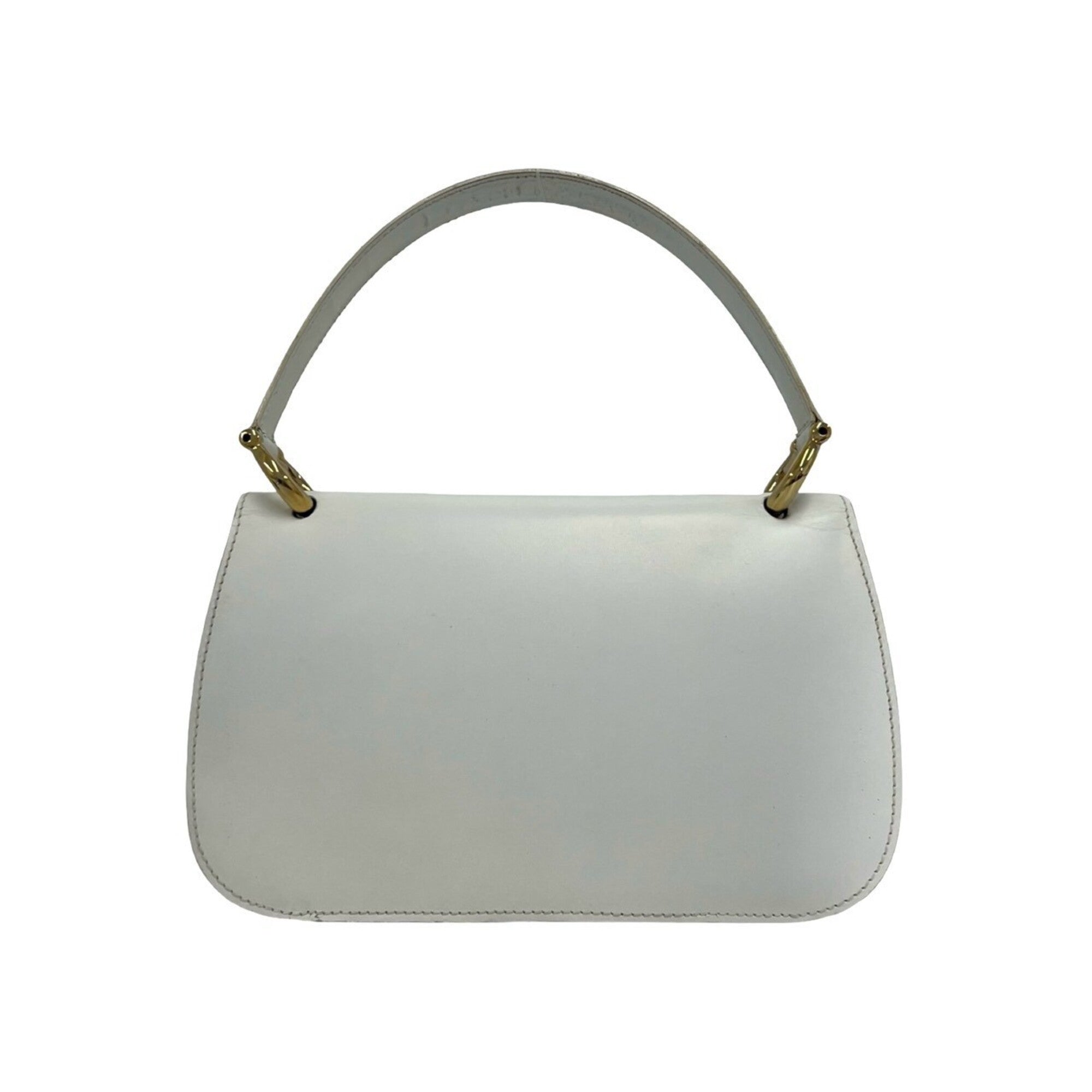 Celine White Leather Handbag Tote Bag (Pre-Owned)