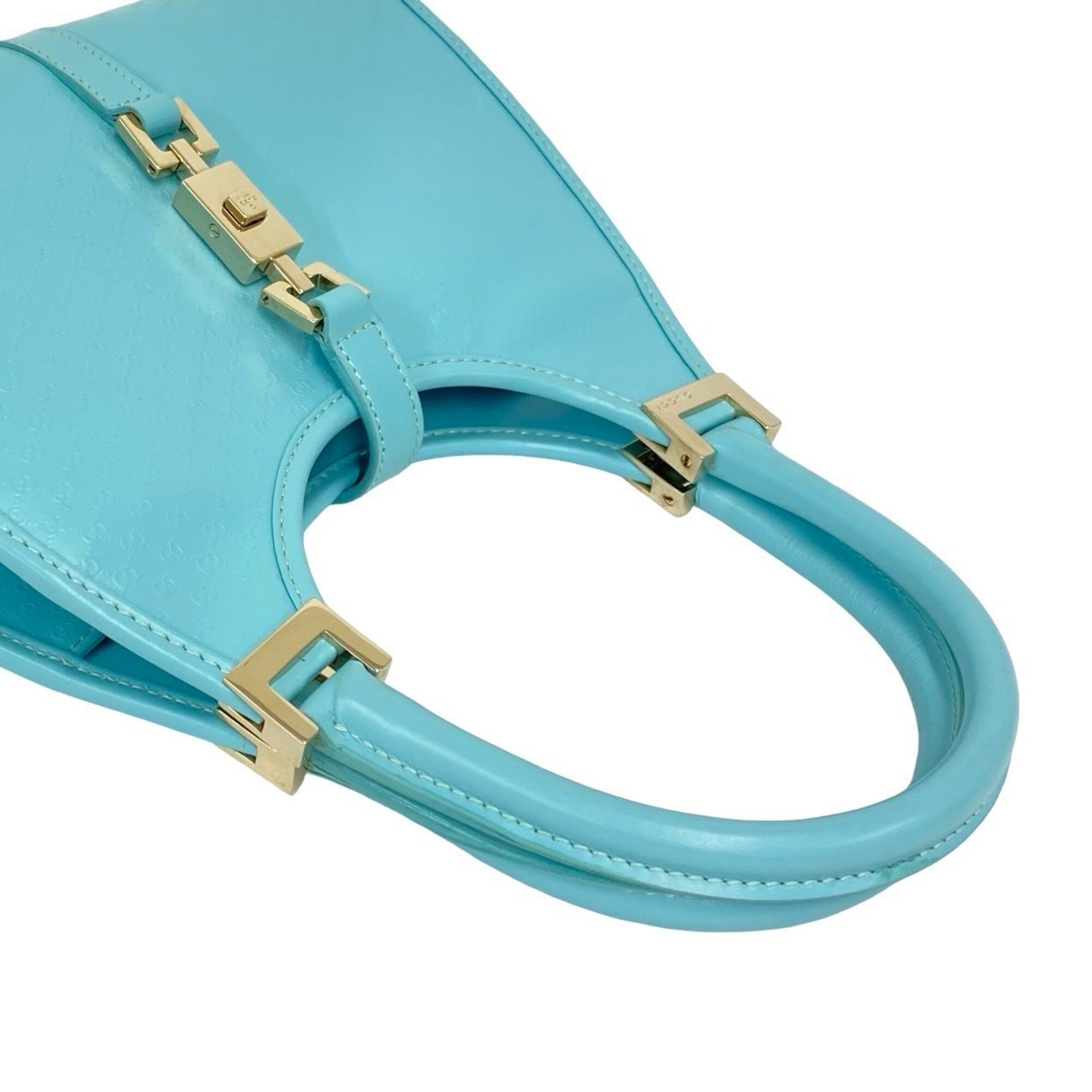 Gucci Blue Leather Handbag Tote Bag (Pre-Owned)