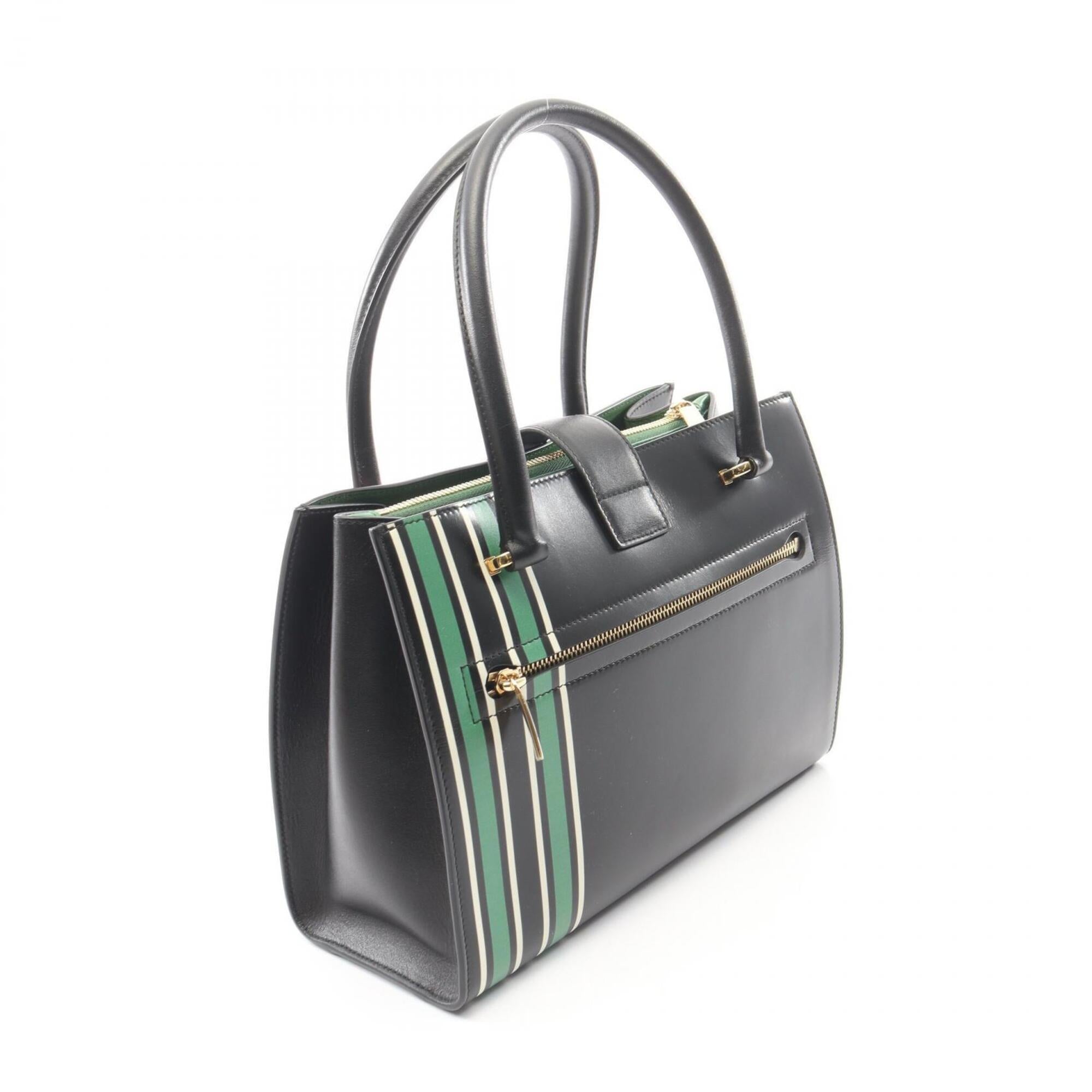 Salvatore Ferragamo Black Multi-Color Leather Handbag (Pre-Owned)
