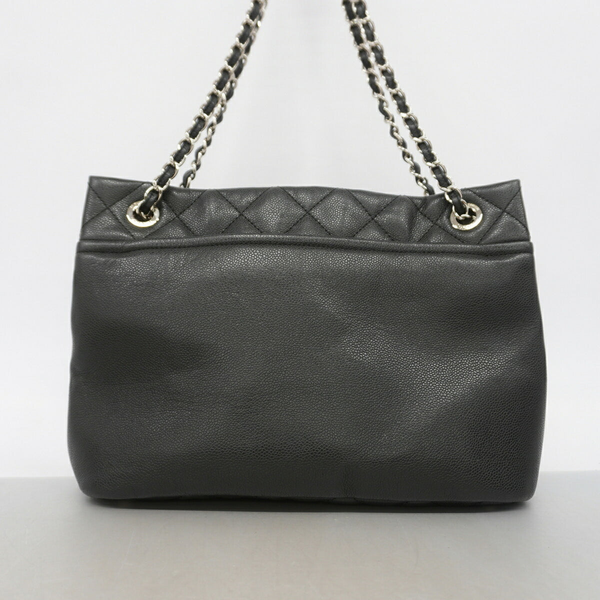 Chanel Black Grained Calfskin Tote Bag (Pre-Owned)