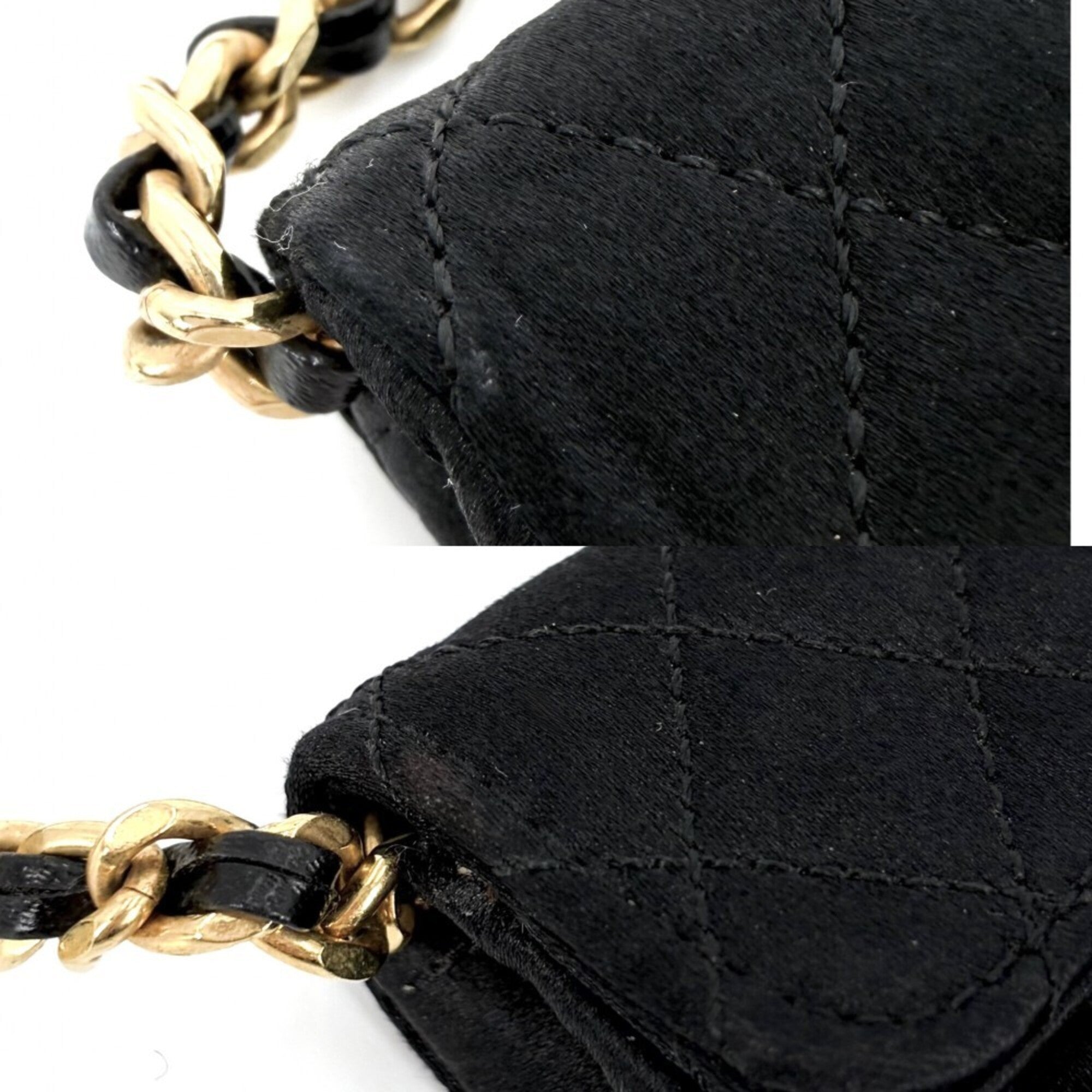 Chanel Black Satin Pochette Shoulder Bag (Pre-Owned)