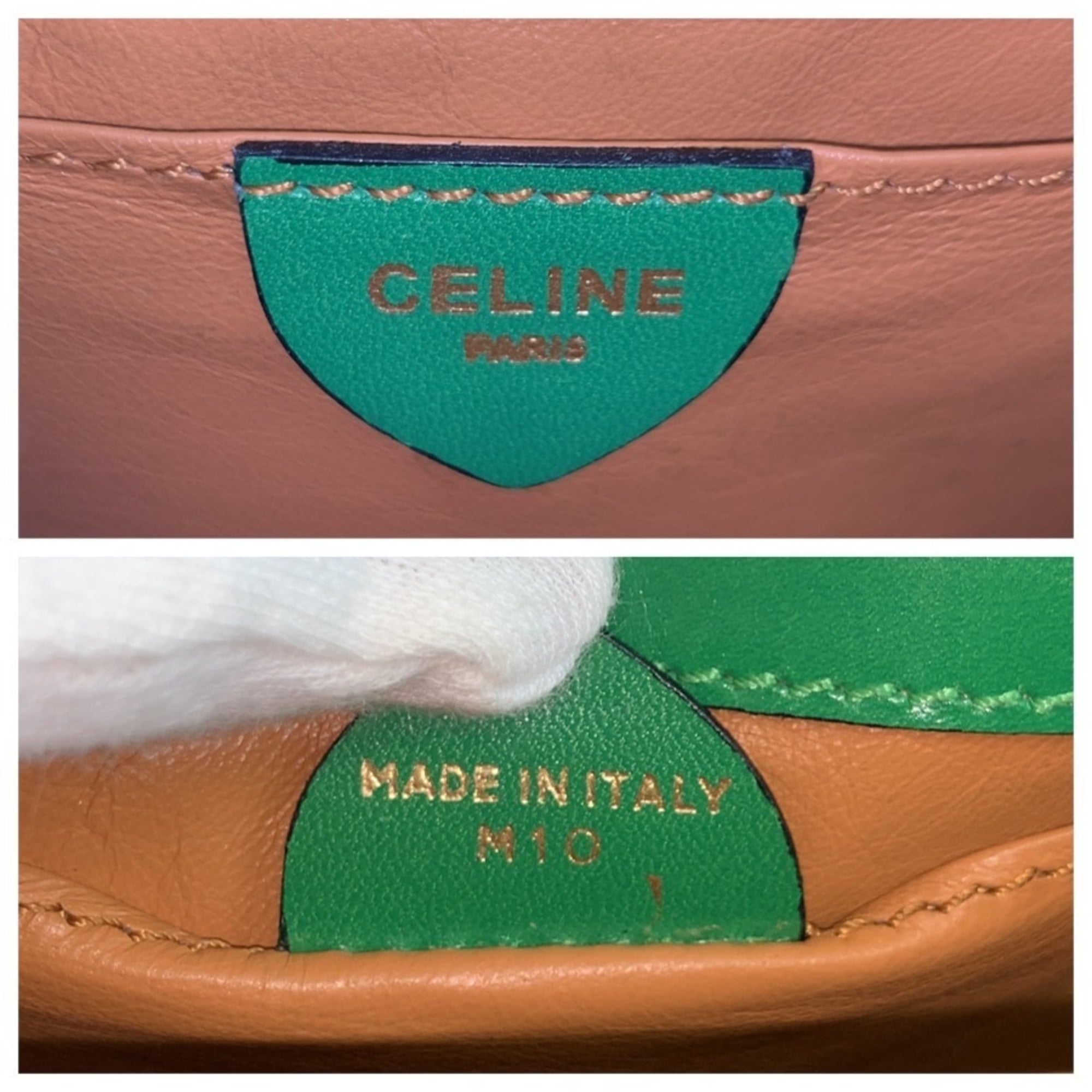 Celine Green Leather Pochette Shoulder Bag (Pre-Owned)