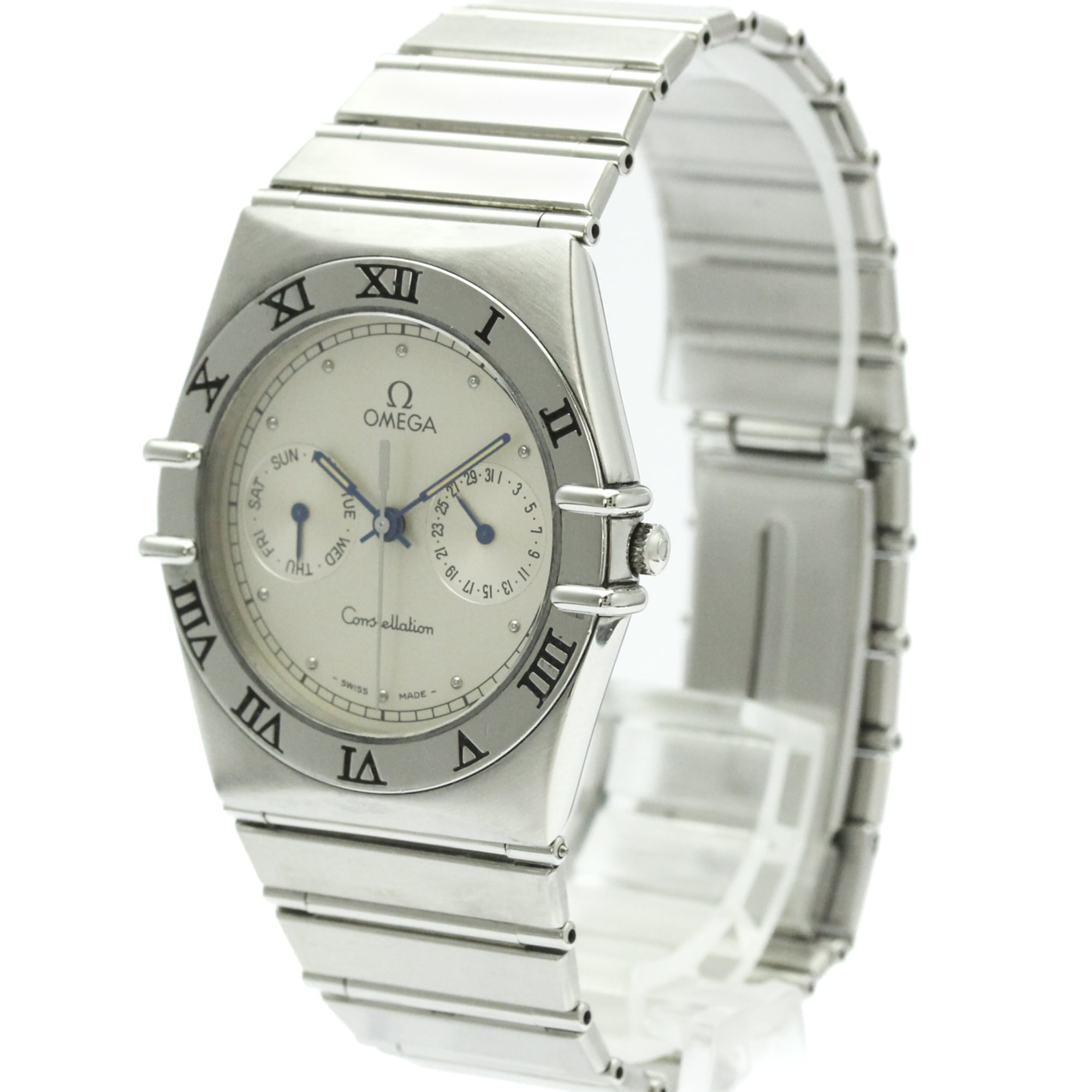 Omega Constellation Day Date Quartz Watch Stainless Steel Watch (Pre-Owned)