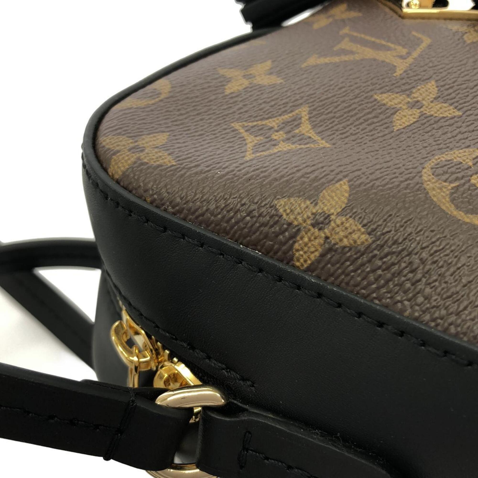 Louis Vuitton Black Marron Coated Canvas Leather Shoulder Bag (Pre-Owned)