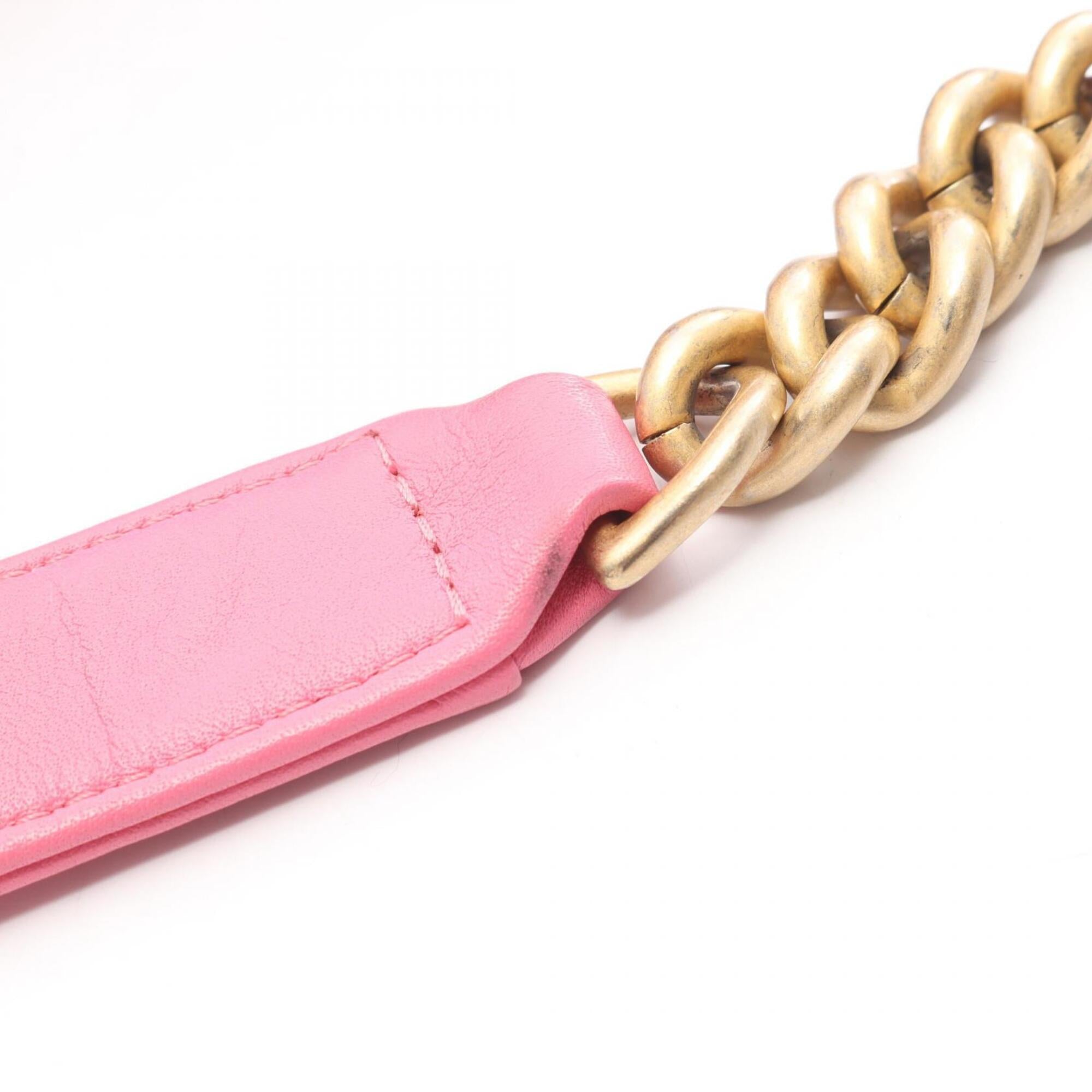 Chanel Pink Leather Handbag Shoulder Bag (Pre-Owned)