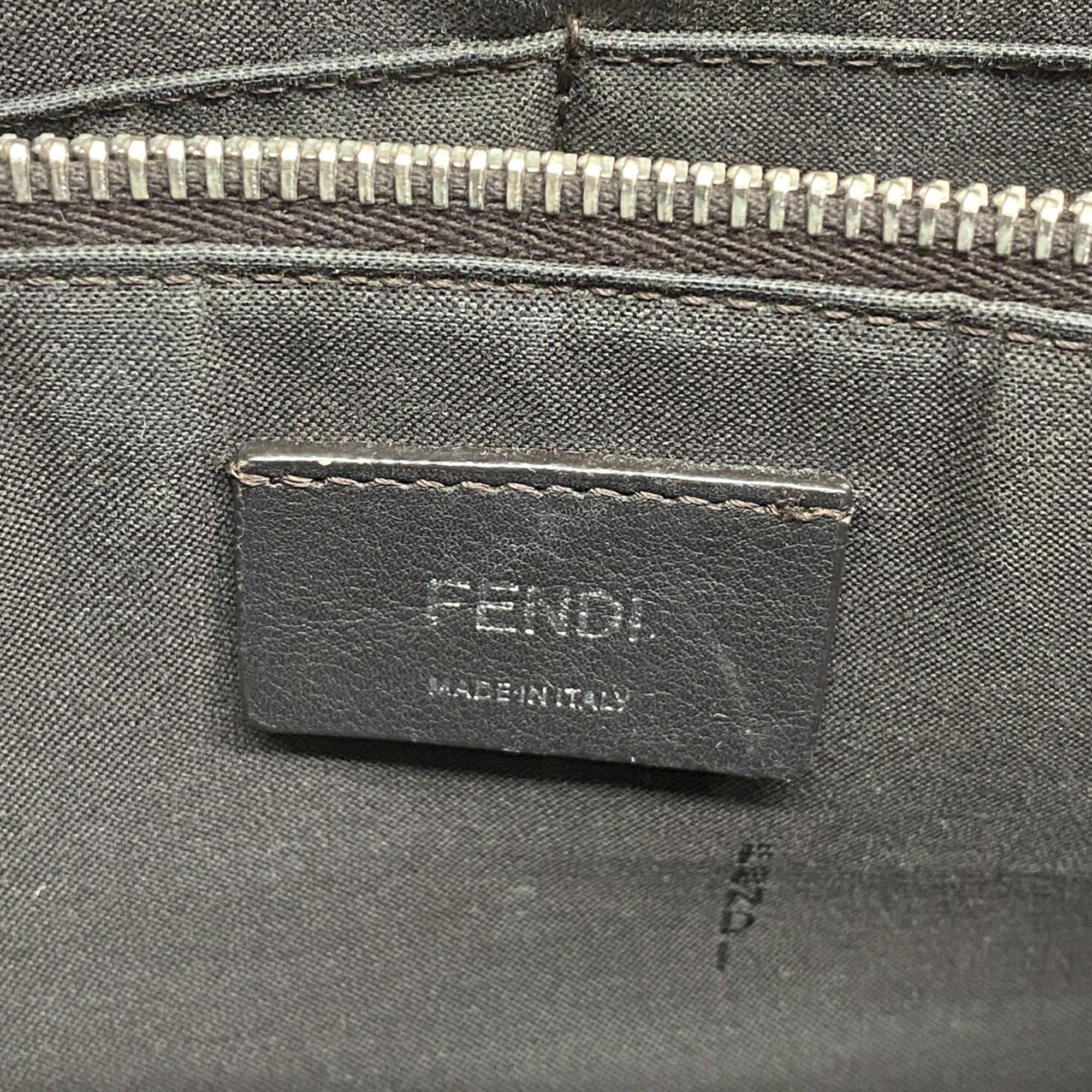 Fendi Beige White Leather Handbag (Pre-Owned)