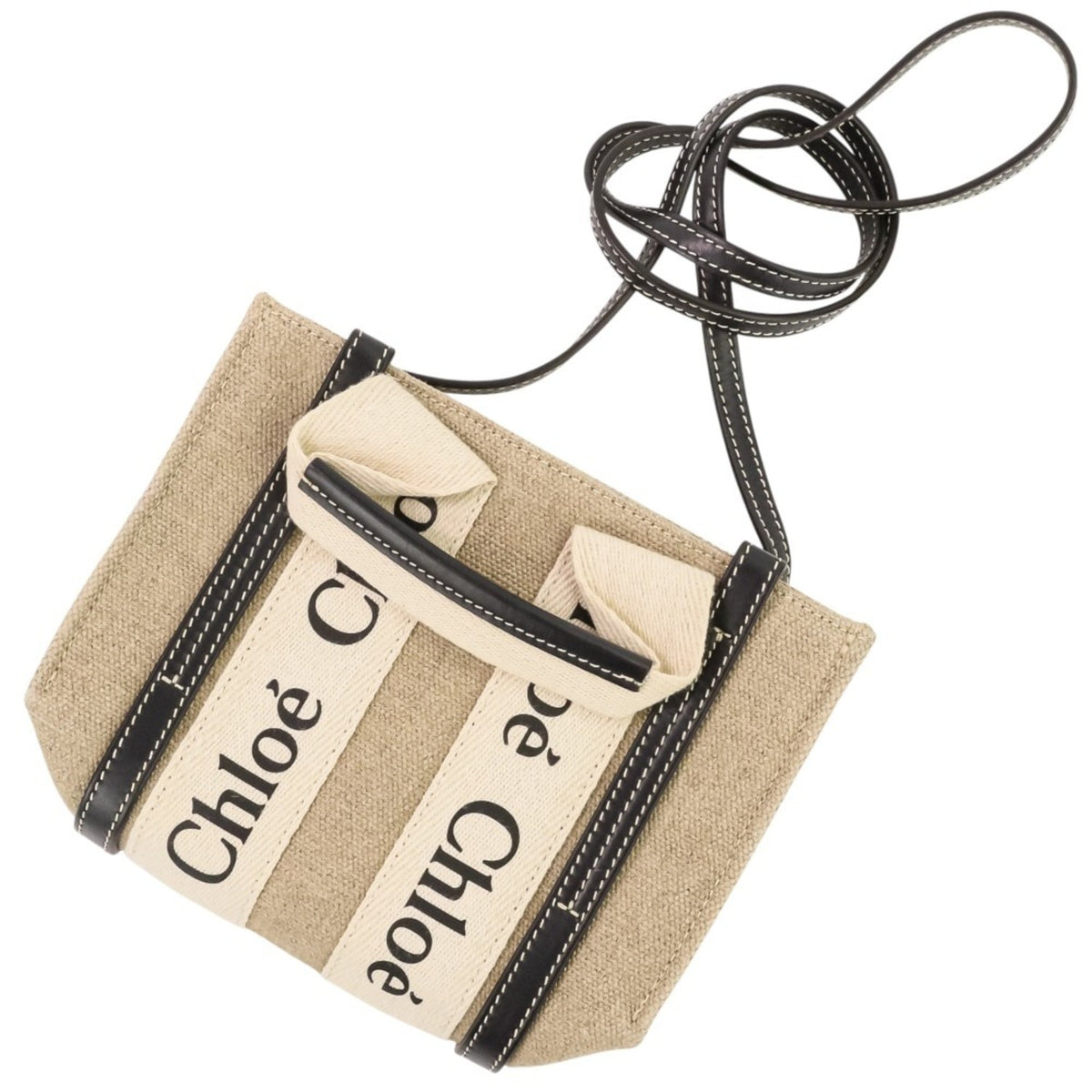 Chloé Beige Black Shoulder Bag (Pre-Owned)
