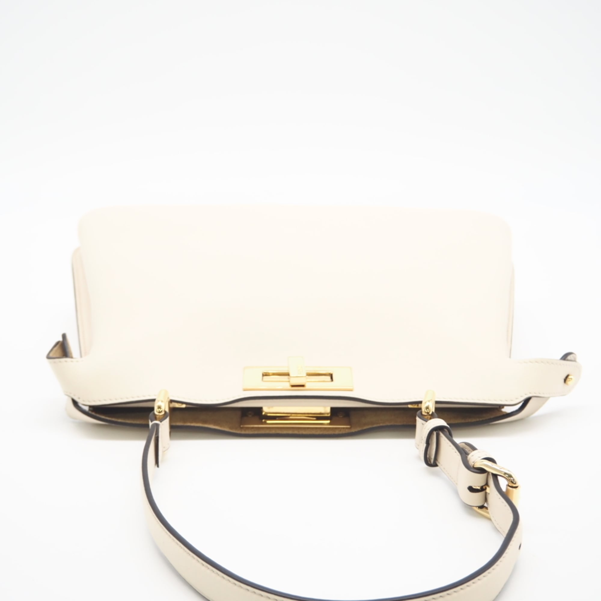 Fendi Beige White Leather Handbag (Pre-Owned)