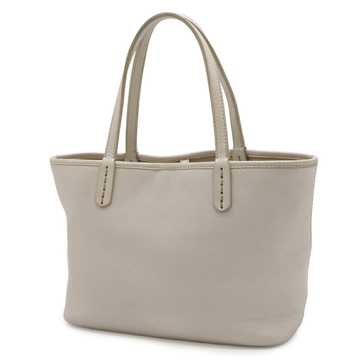 Bvlgari Champagne Silver Leather Handbag Shoulder Bag Tote Bag (Pre-Owned)