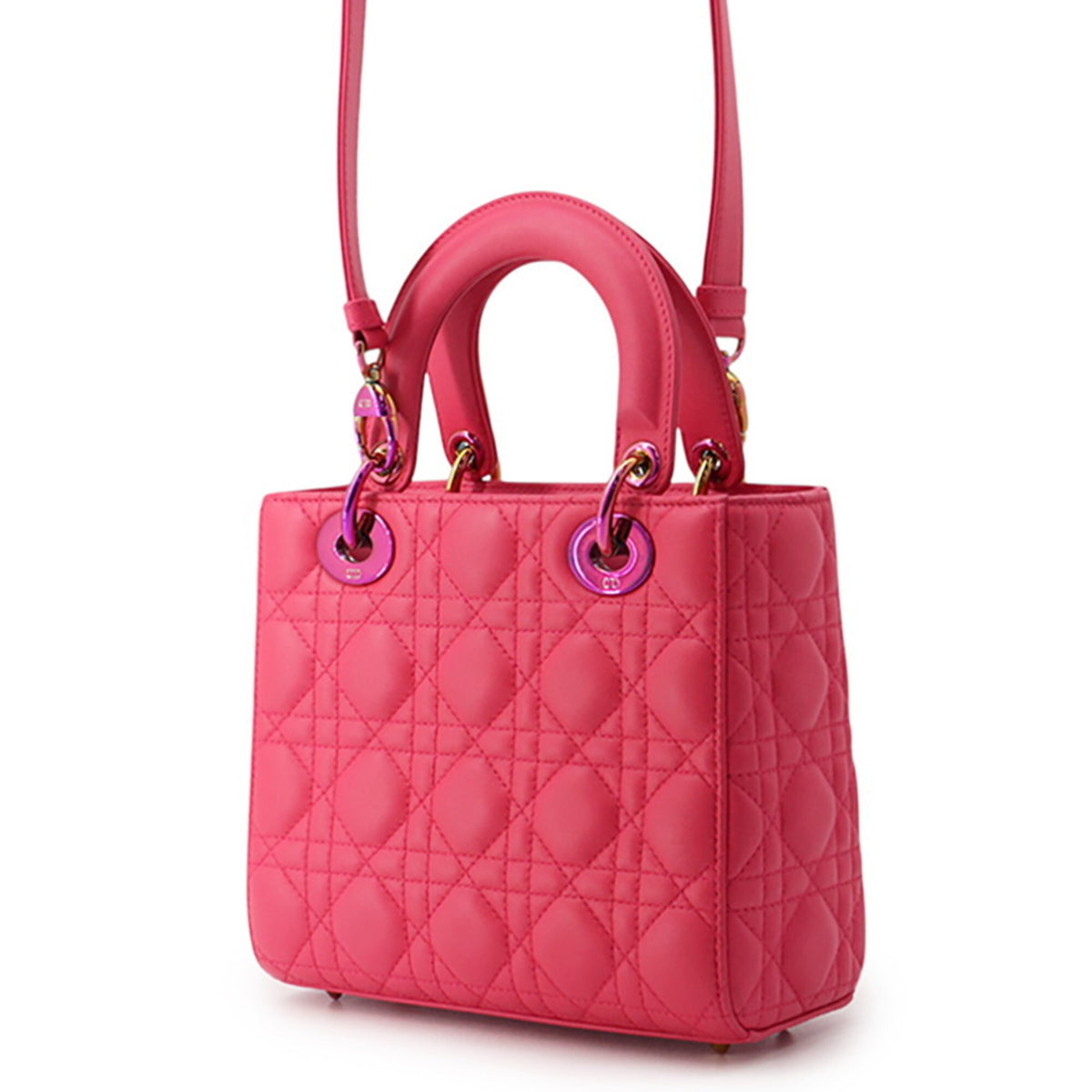 Christian Dior Lady Dior Pink Leather Handbag (Pre-Owned)