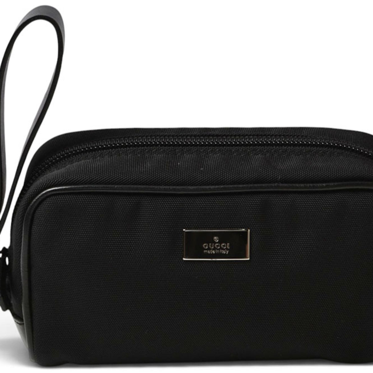Gucci Black Leather Nylon Pouch (Pre-Owned)