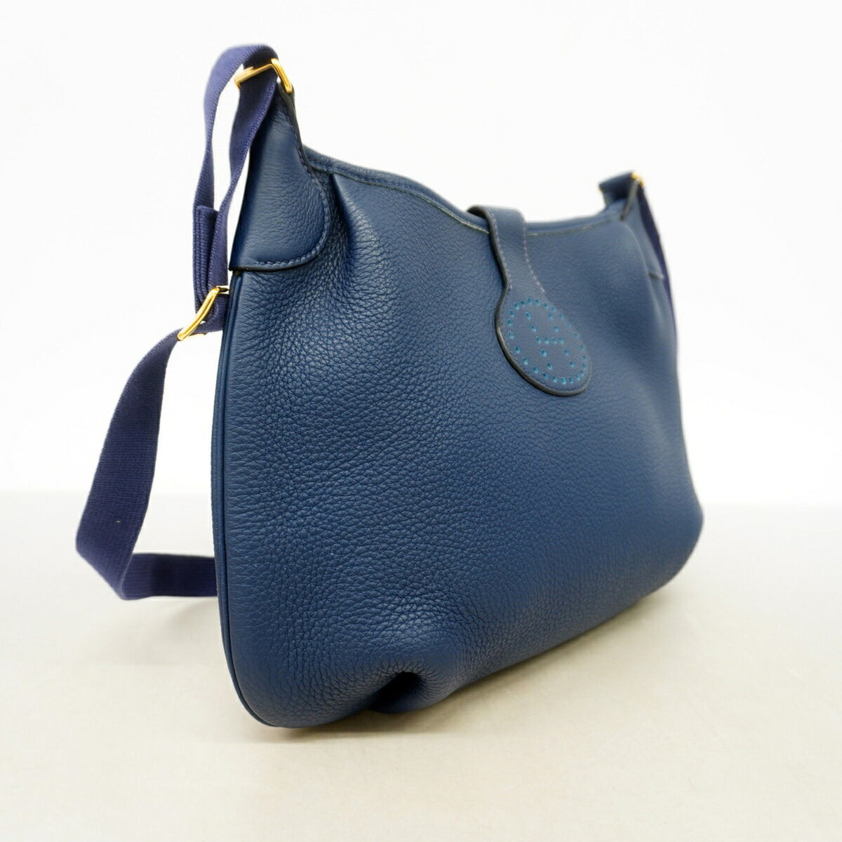Hermes Blue Taurillon Clemence Leather Shoulder Bag (Pre-Owned)
