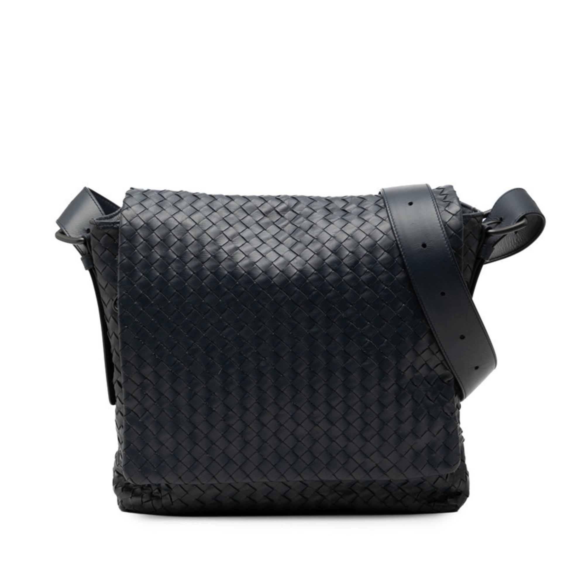 Bottega Veneta Navy Leather Shoulder Bag (Pre-Owned)