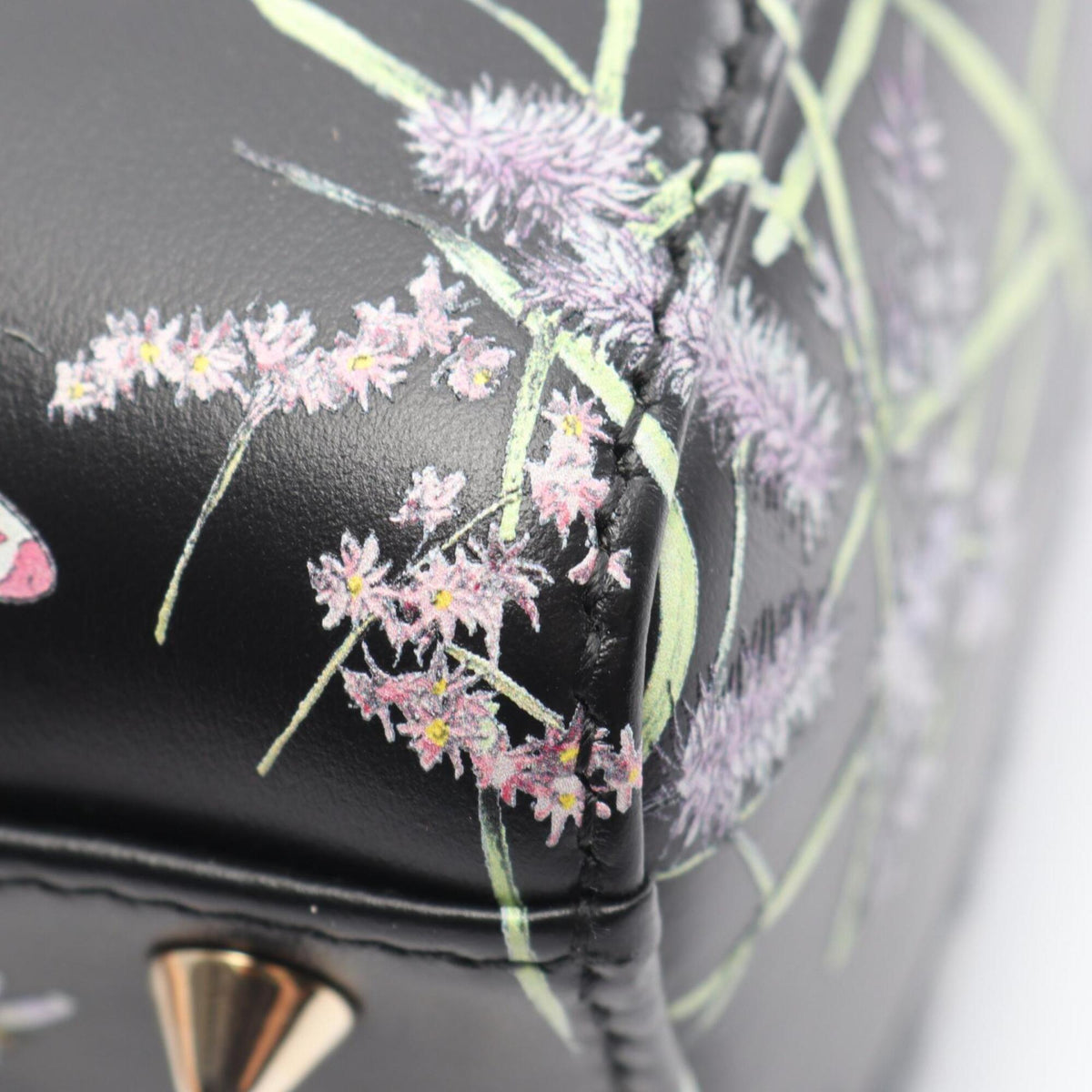 Christian Dior Lady Dior Black Multi-Color Leather Handbag (Pre-Owned)