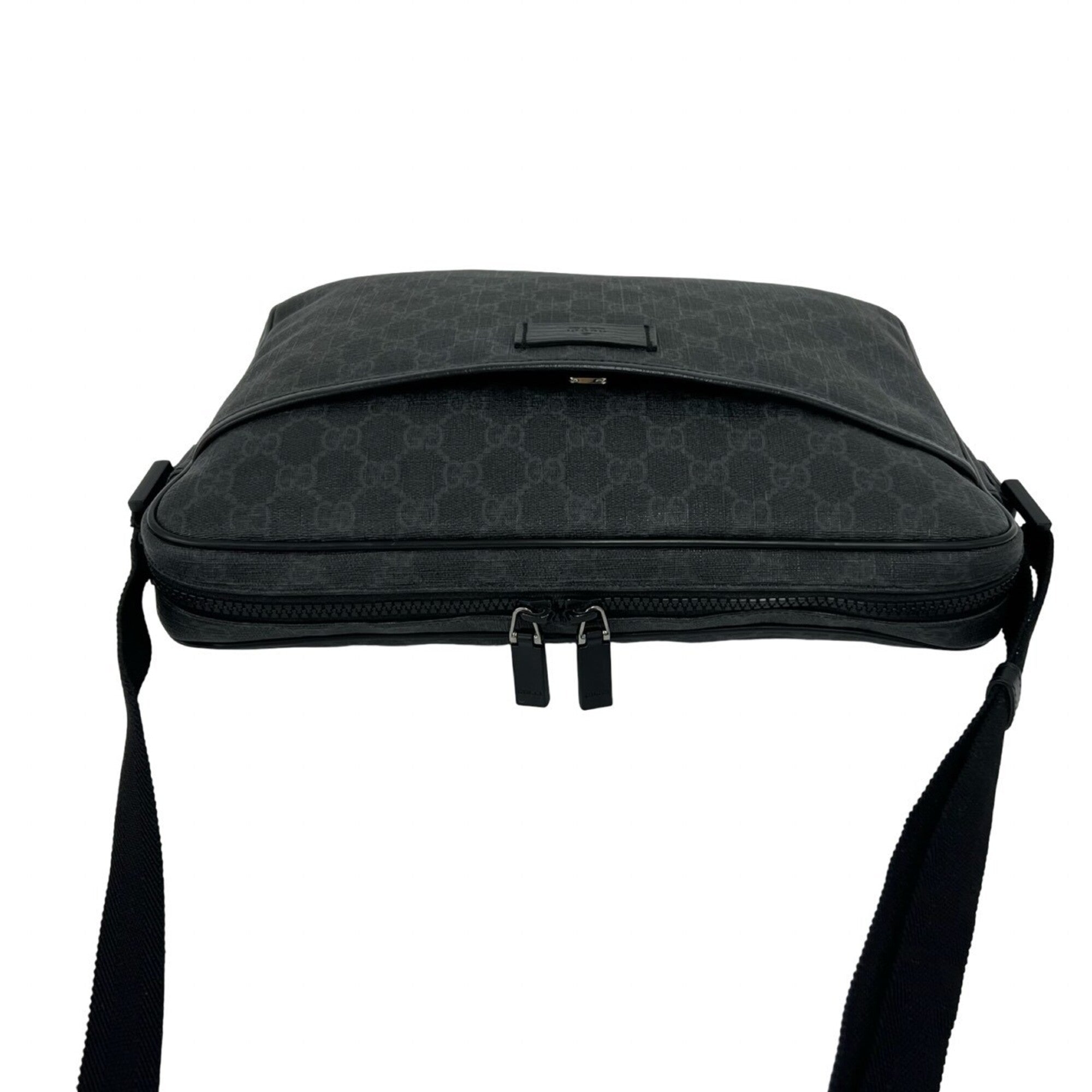 Gucci Black Pvc Leather Messenger Bag Shoulder Bag (Pre-Owned)