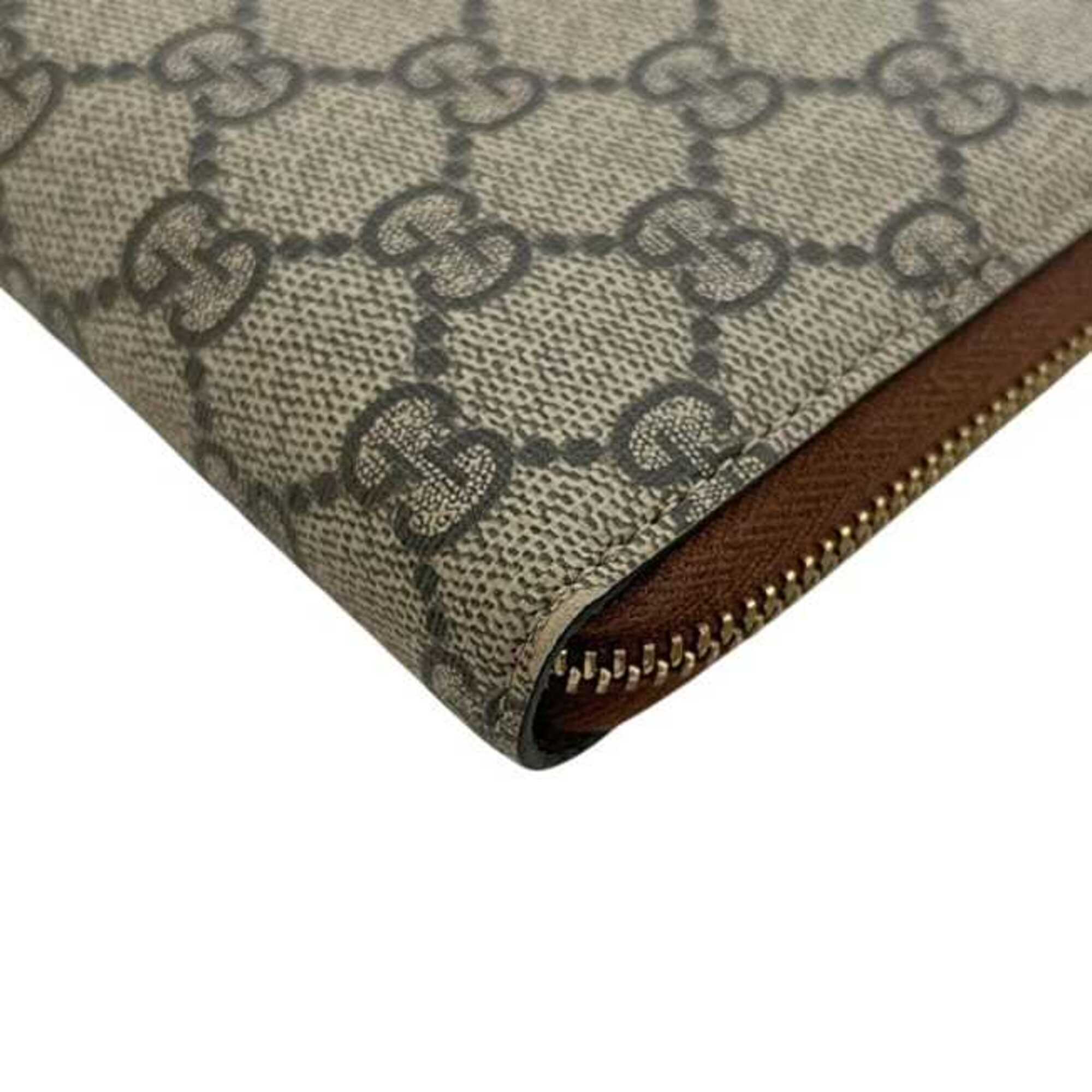 Gucci Beige Brown Pvc Leather Long Wallet (Bi-Fold) (Pre-Owned)