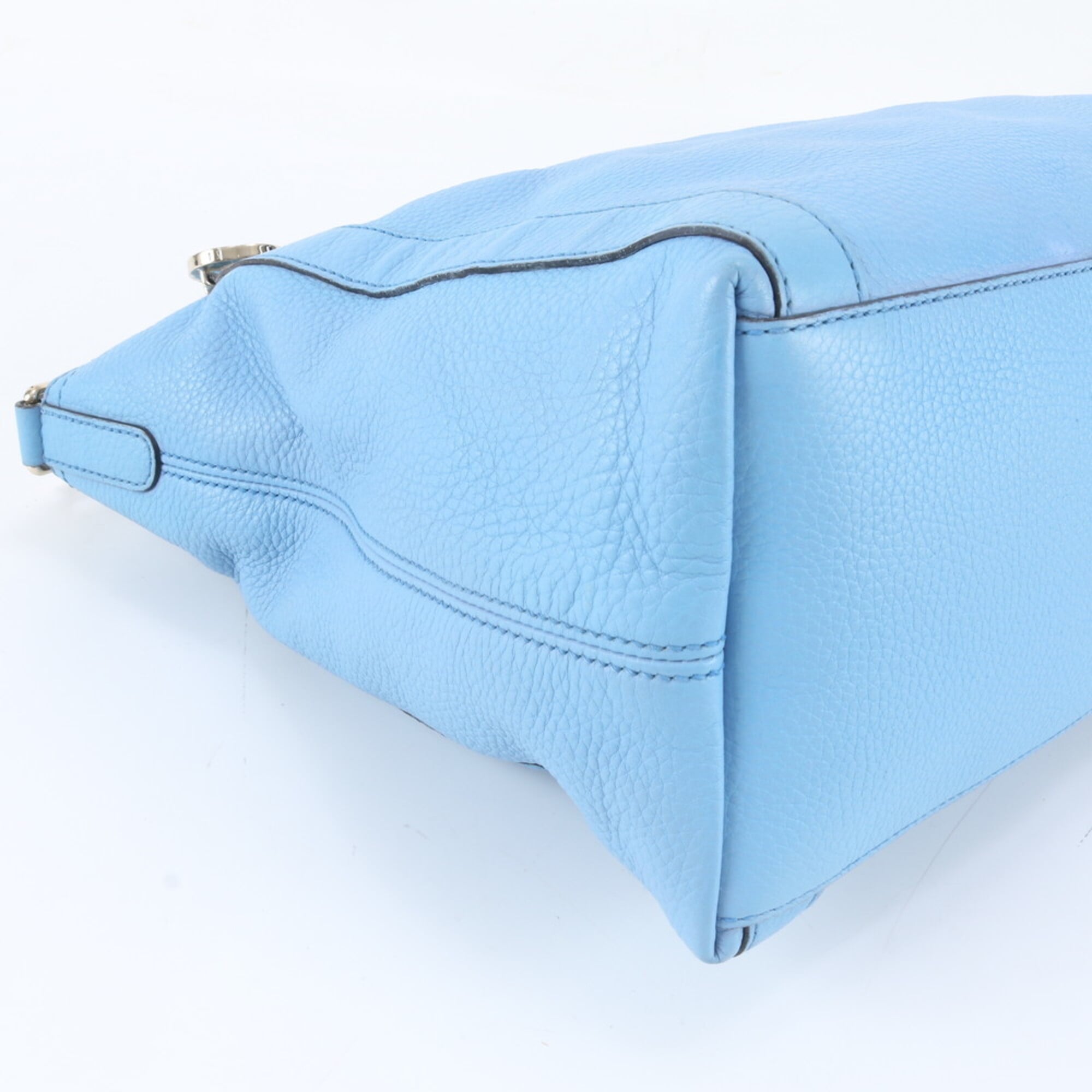 Gucci Sky Blue Leather Handbag Shoulder Bag Tote Bag (Pre-Owned)