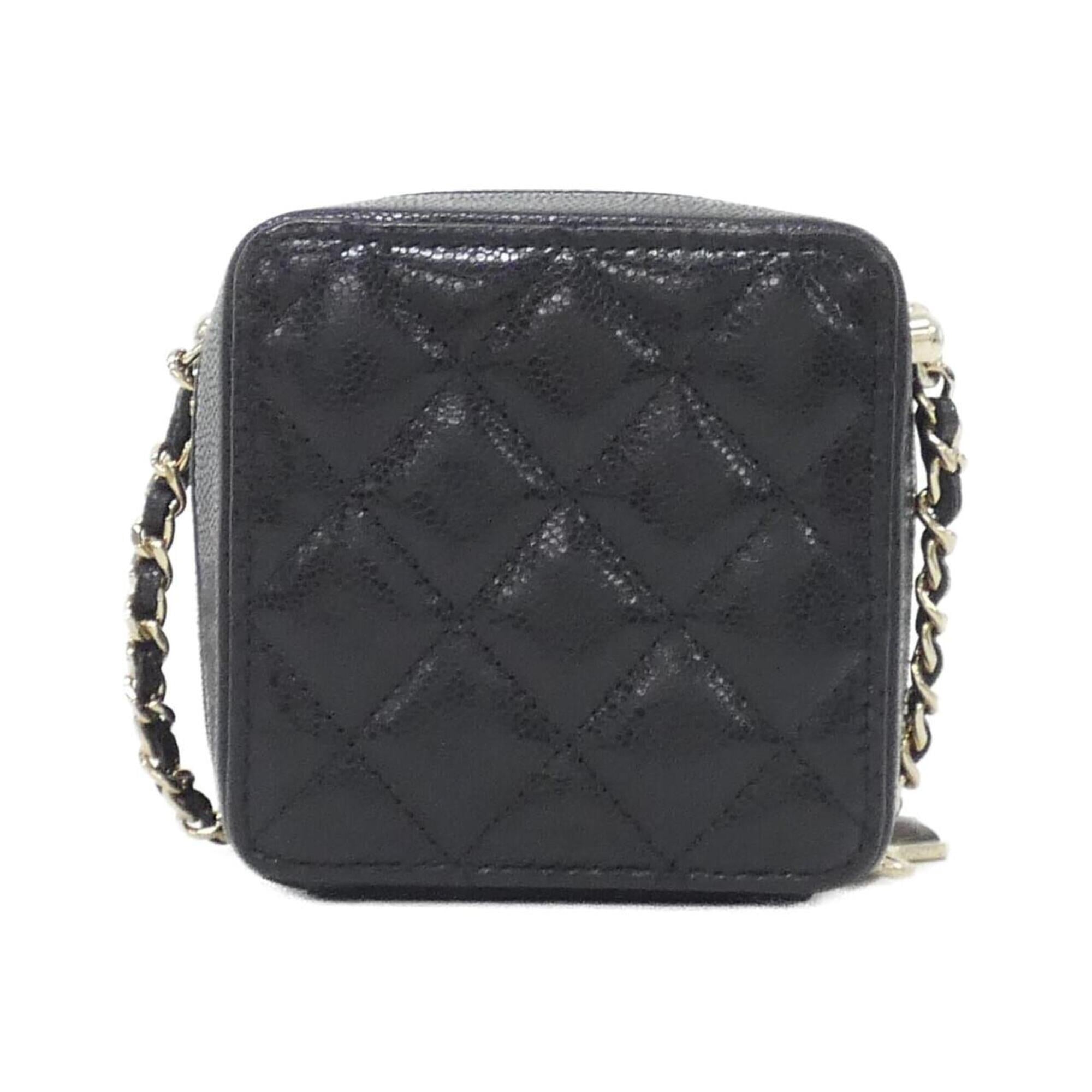 Chanel Black Grained Calfskin Handbag Shoulder Bag (Pre-Owned)