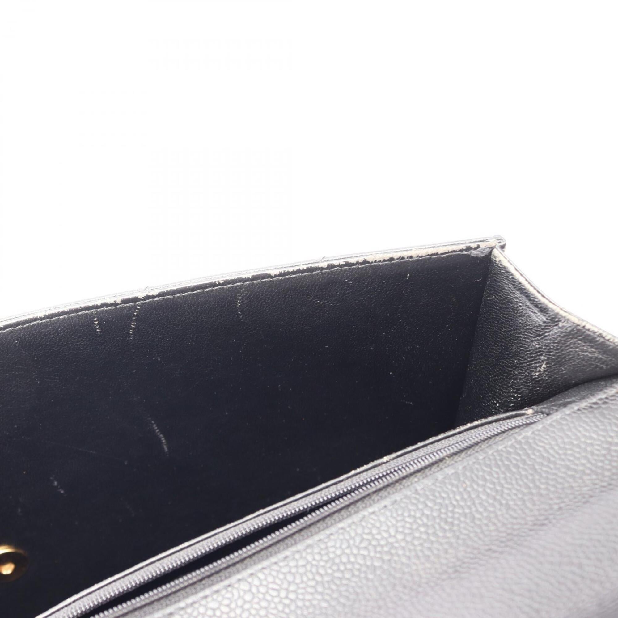 Chanel Black Grained Calfskin Briefcase Handbag (Pre-Owned)
