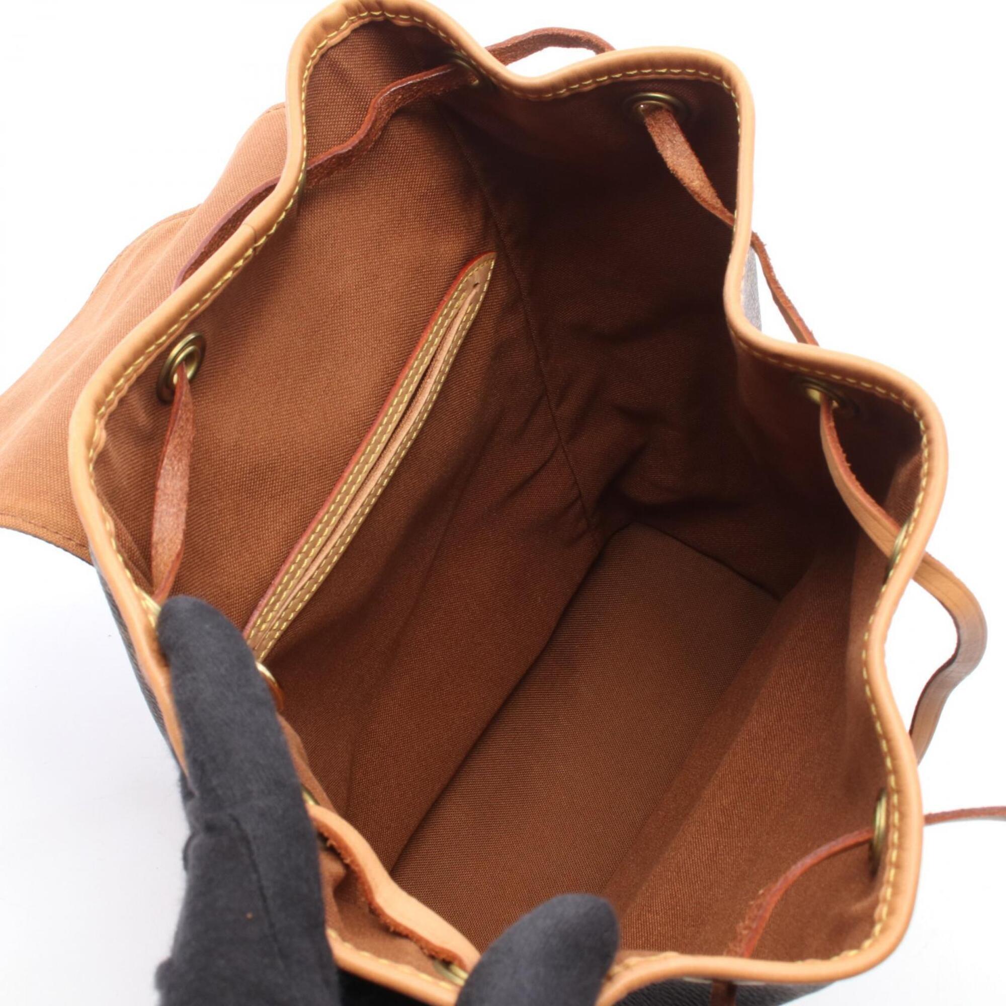 Louis Vuitton Brown Monogram Coated Canvas Leather Backpack (Pre-Owned)
