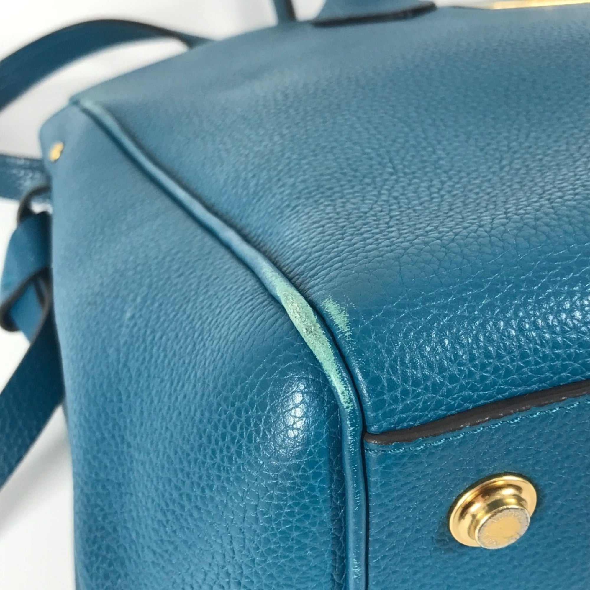 Louis Vuitton Blue Leather Shoulder Bag Tote Bag (Pre-Owned)