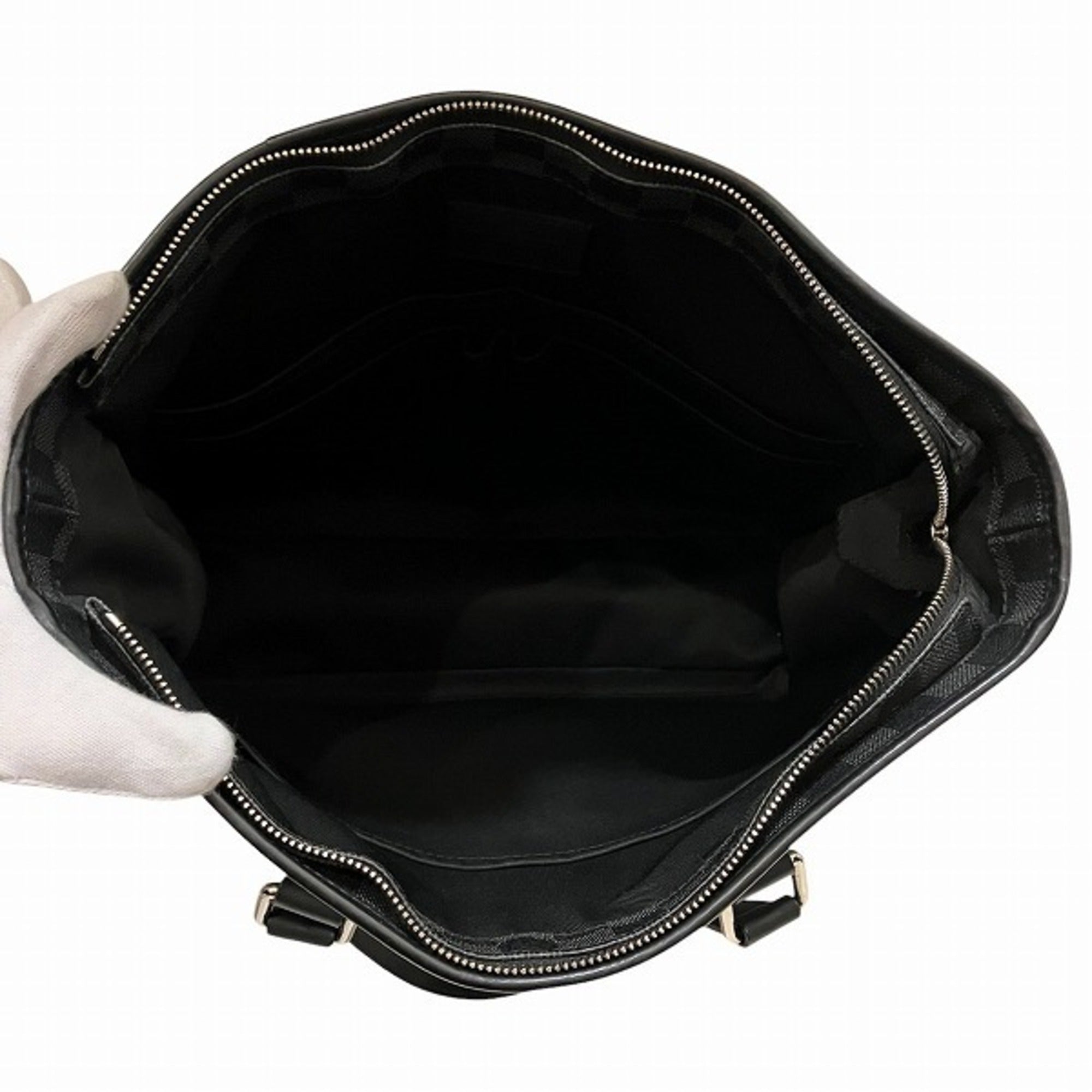 Louis Vuitton Black Gray White Handbag Tote Bag (Pre-Owned)