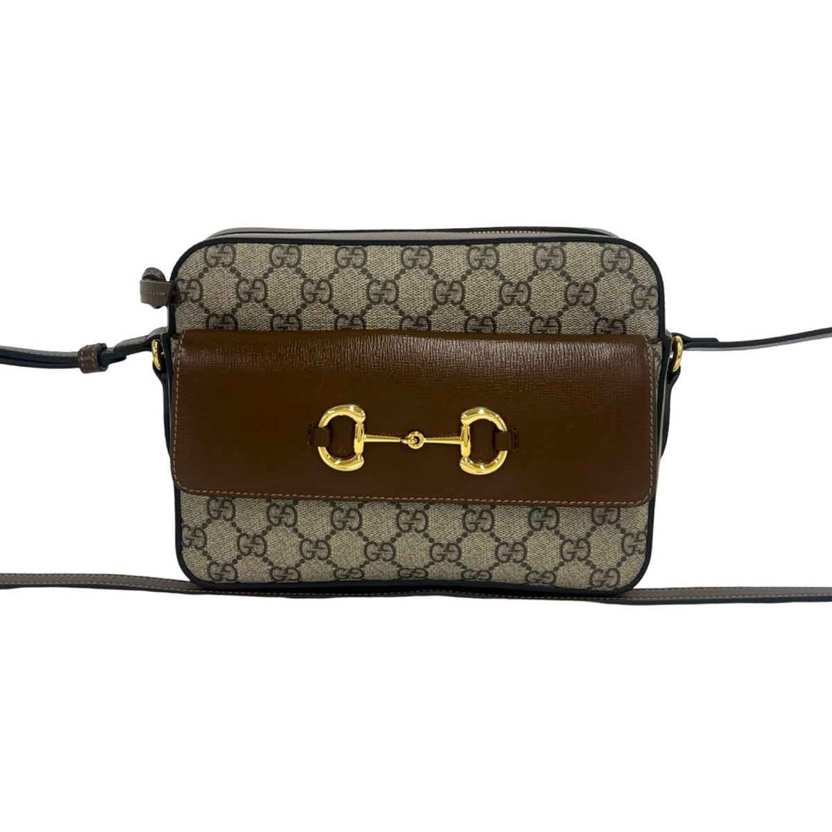 Gucci Brown Elastane Leather Pochette Shoulder Bag (Pre-Owned)