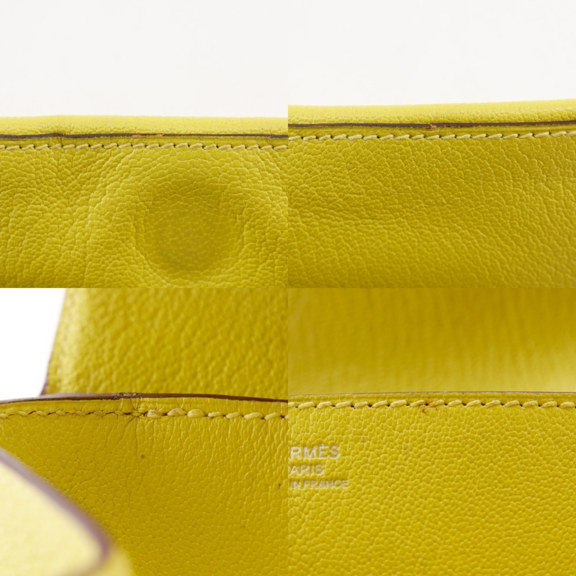 Hermes Yellow Chevre Leather Clutch Bag (Pre-Owned)