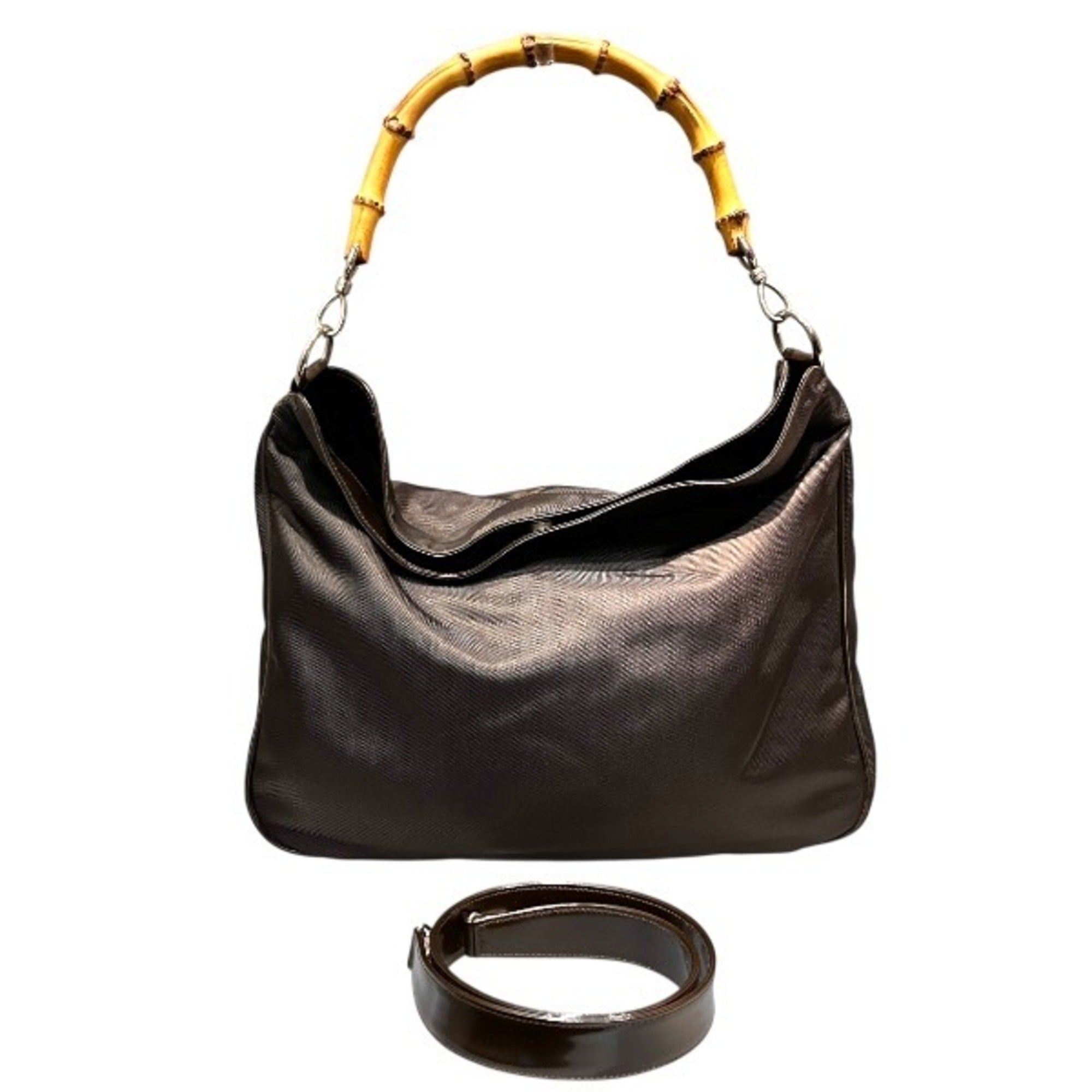 Gucci Brown Leather Handbag Shoulder Bag (Pre-Owned)