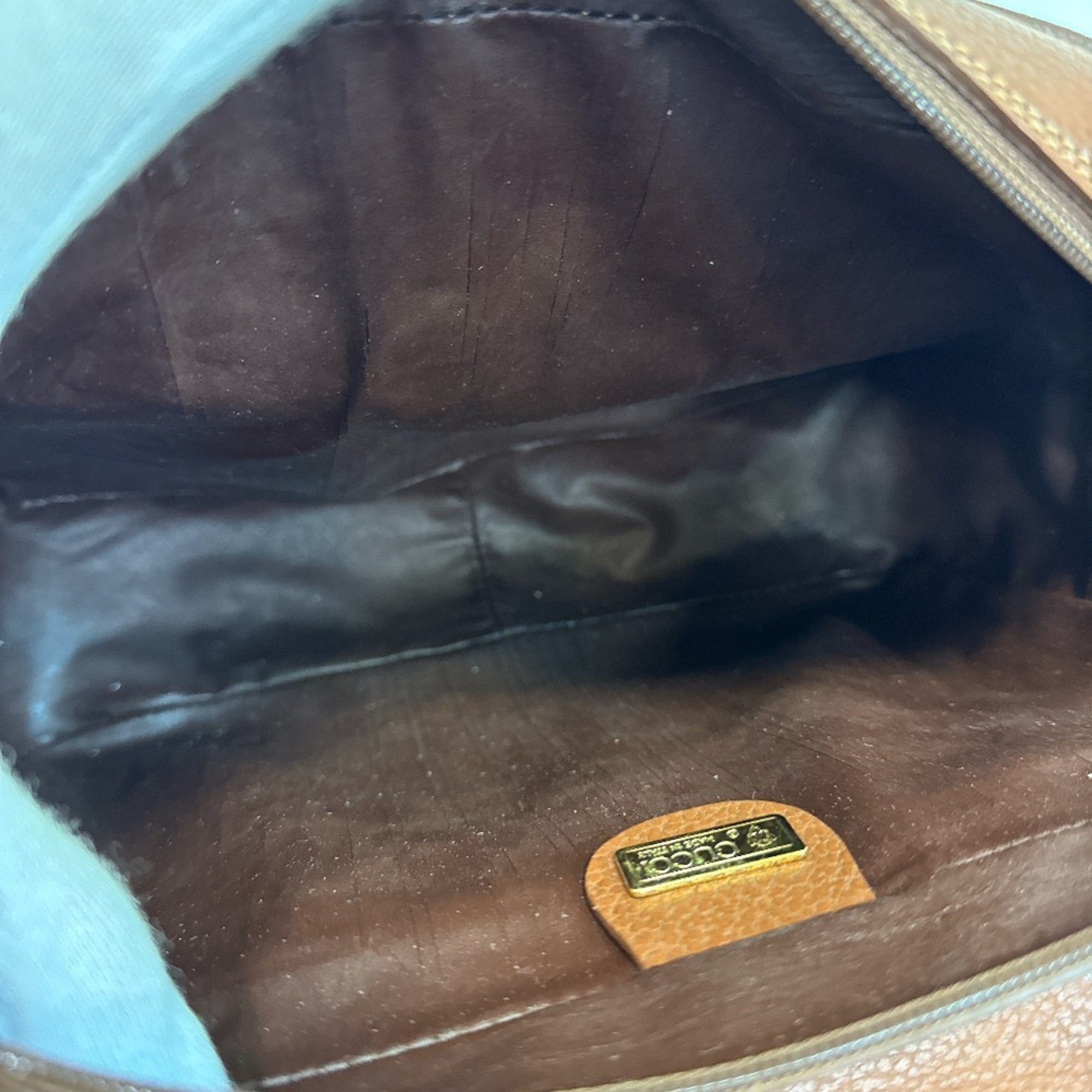Gucci Brown Leather Clutch Bag Pouch (Pre-Owned)