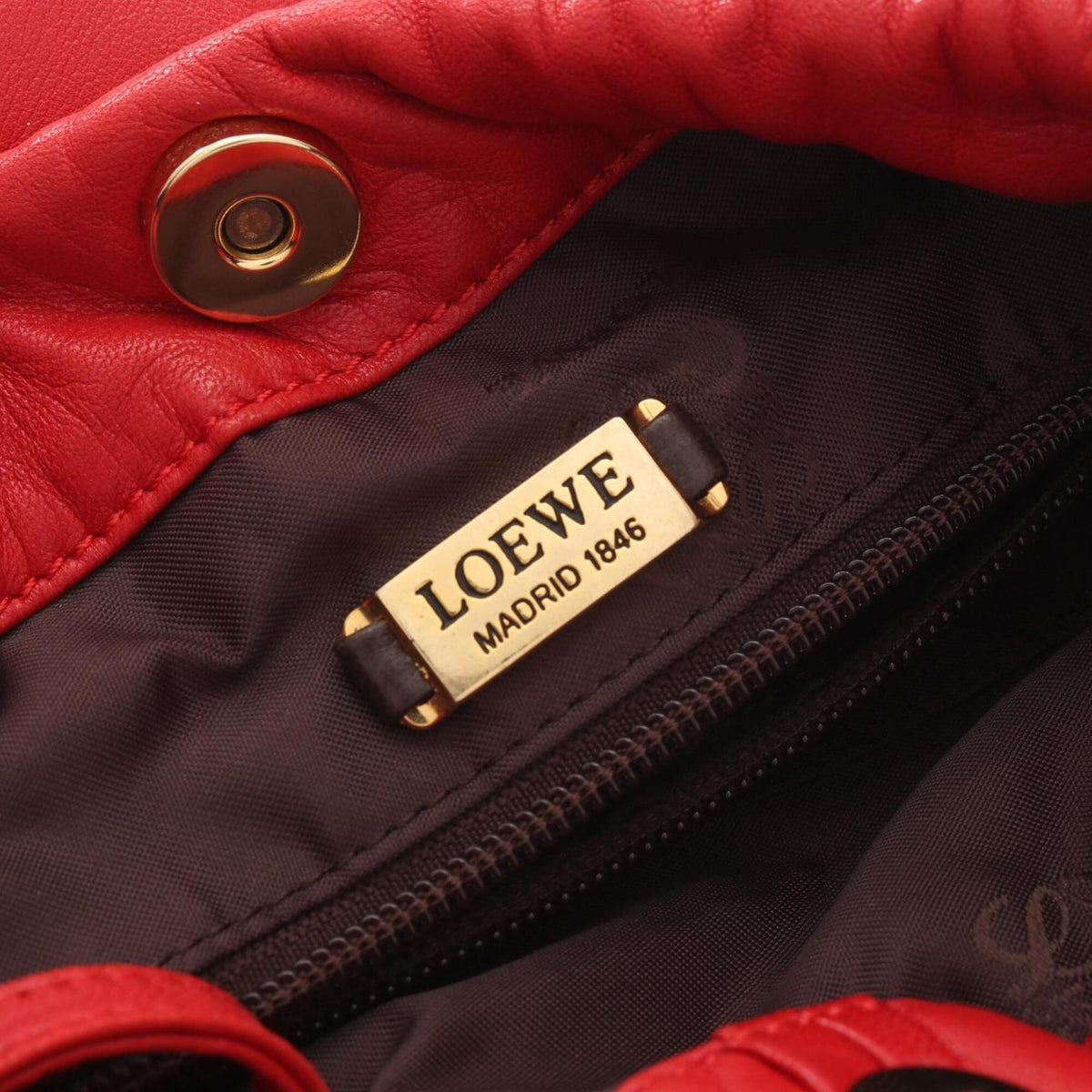 Loewe Red Color Nappa Leather Handbag Shoulder Bag (Pre-Owned)