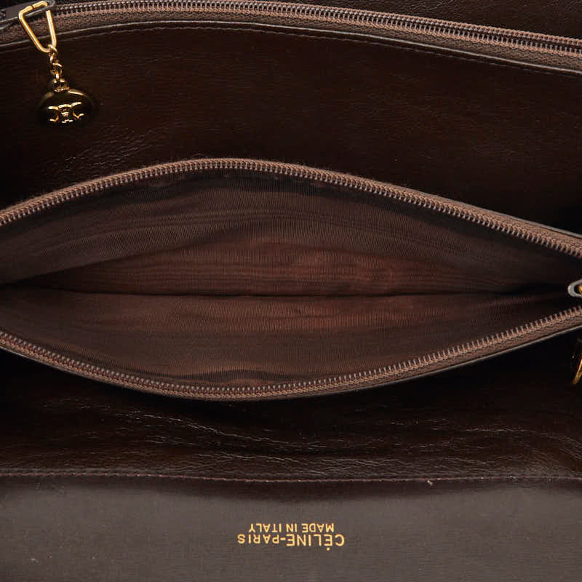 Celine Brown Canvas Leather Clutch Bag (Pre-Owned)