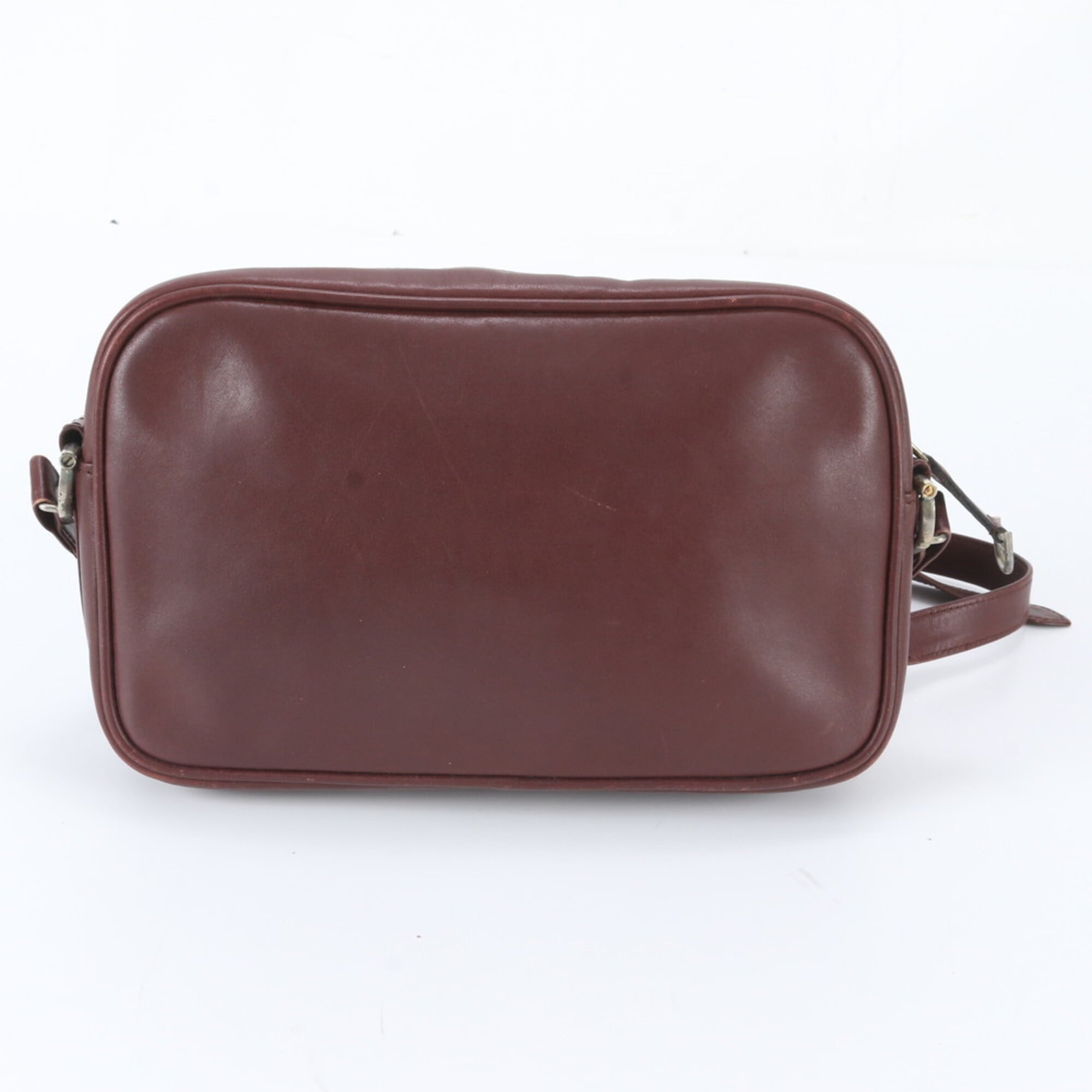 Cartier Bordeaux Leather Crossbody Bag Shoulder Bag (Pre-Owned)
