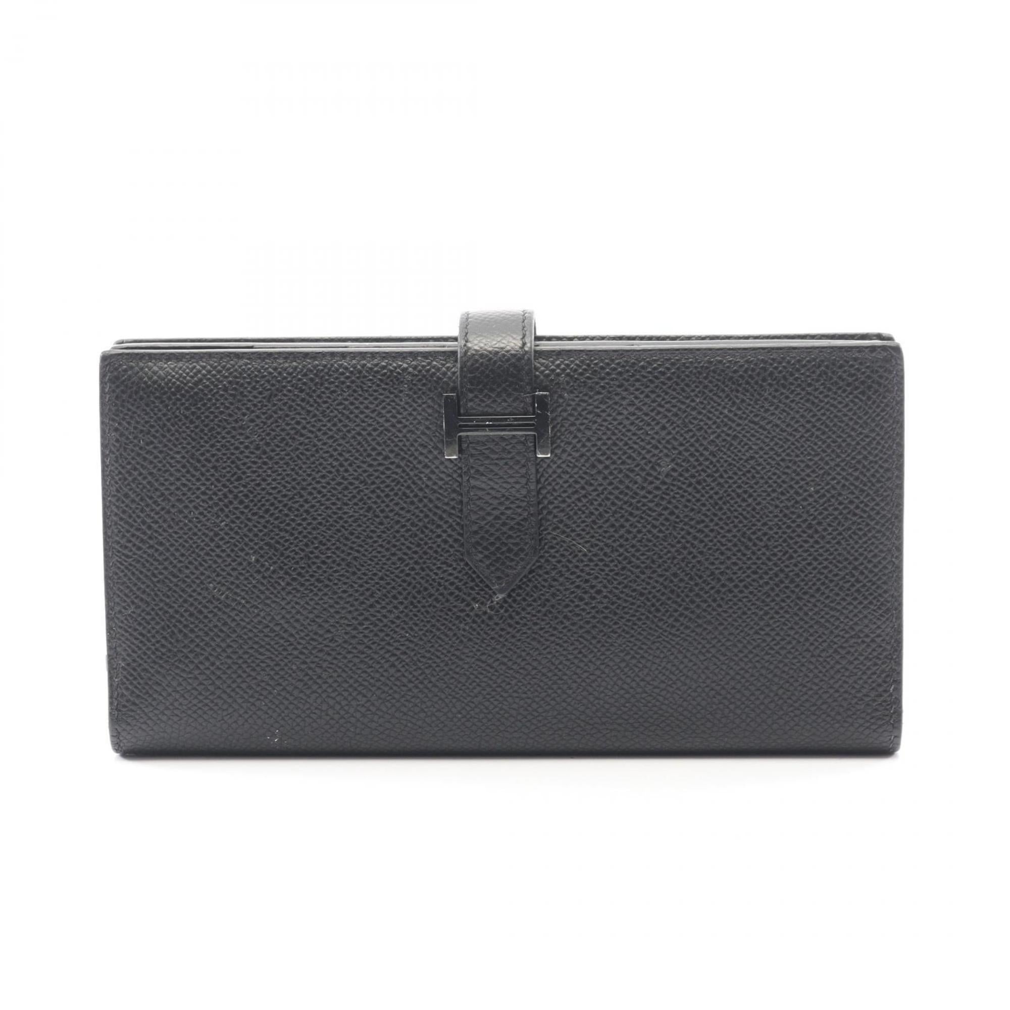 Hermes Black Epsom Leather Long Wallet (Bi-Fold) (Pre-Owned)