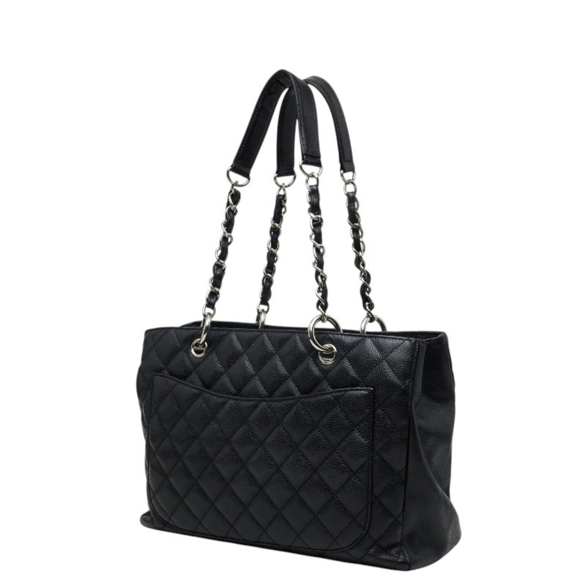 Chanel Black Grained Calfskin Shoulder Bag (Pre-Owned)