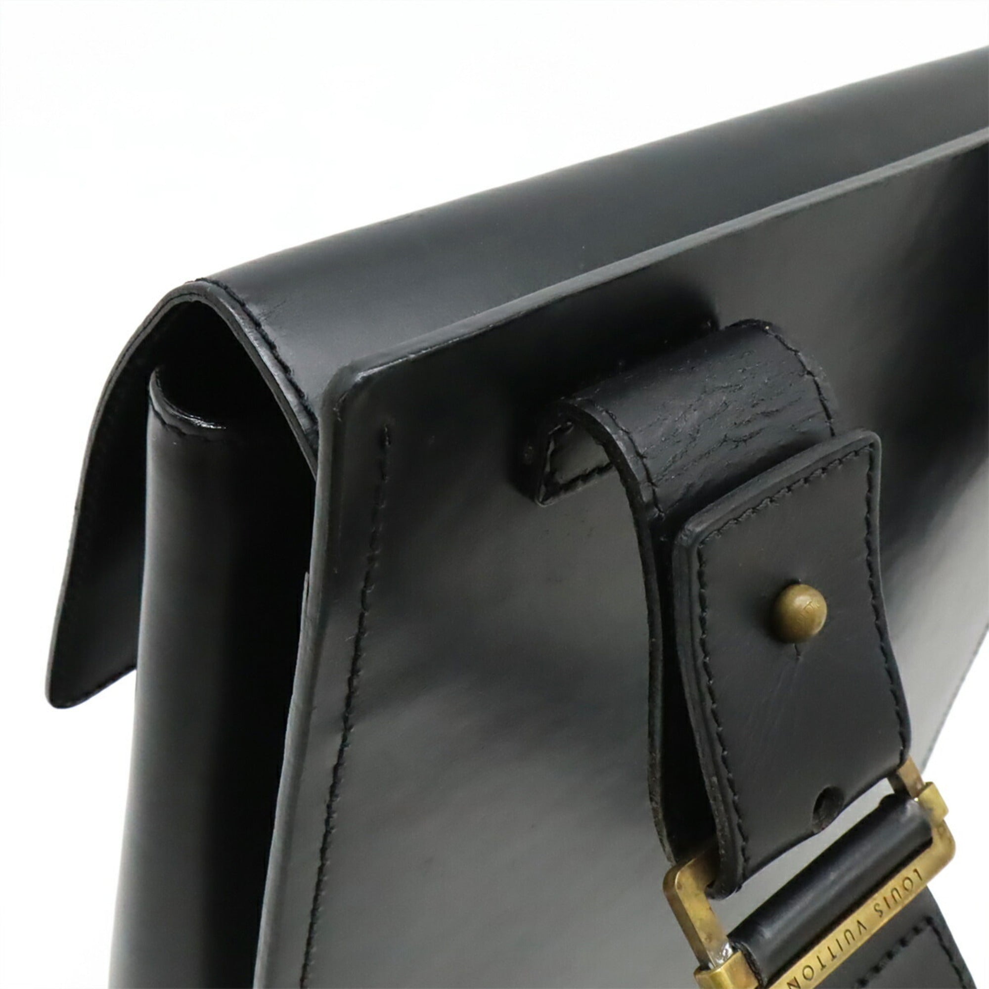 Louis Vuitton Black Leather Shoulder Bag (Pre-Owned)