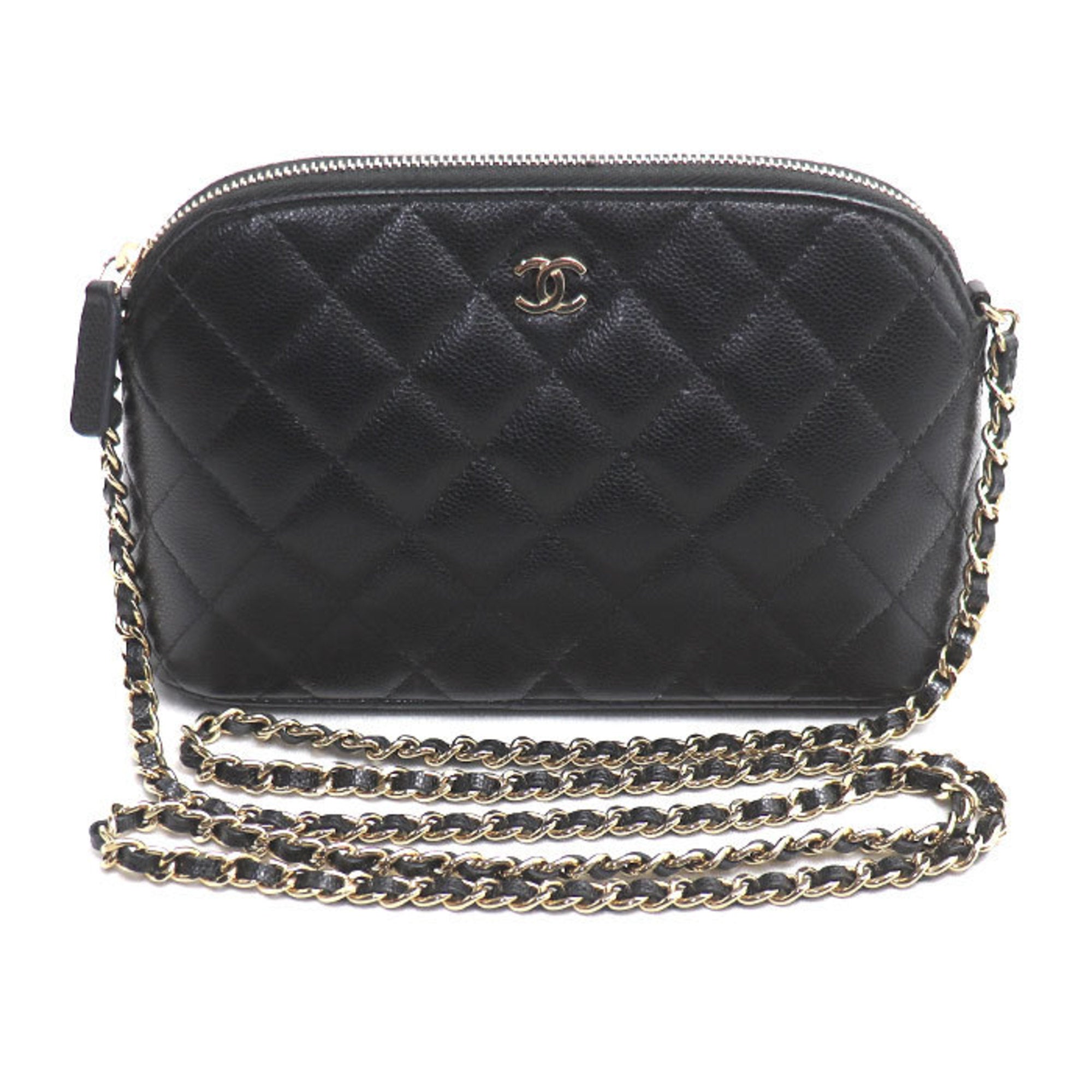 Chanel Black Grained Calfskin Shoulder Bag (Pre-Owned)