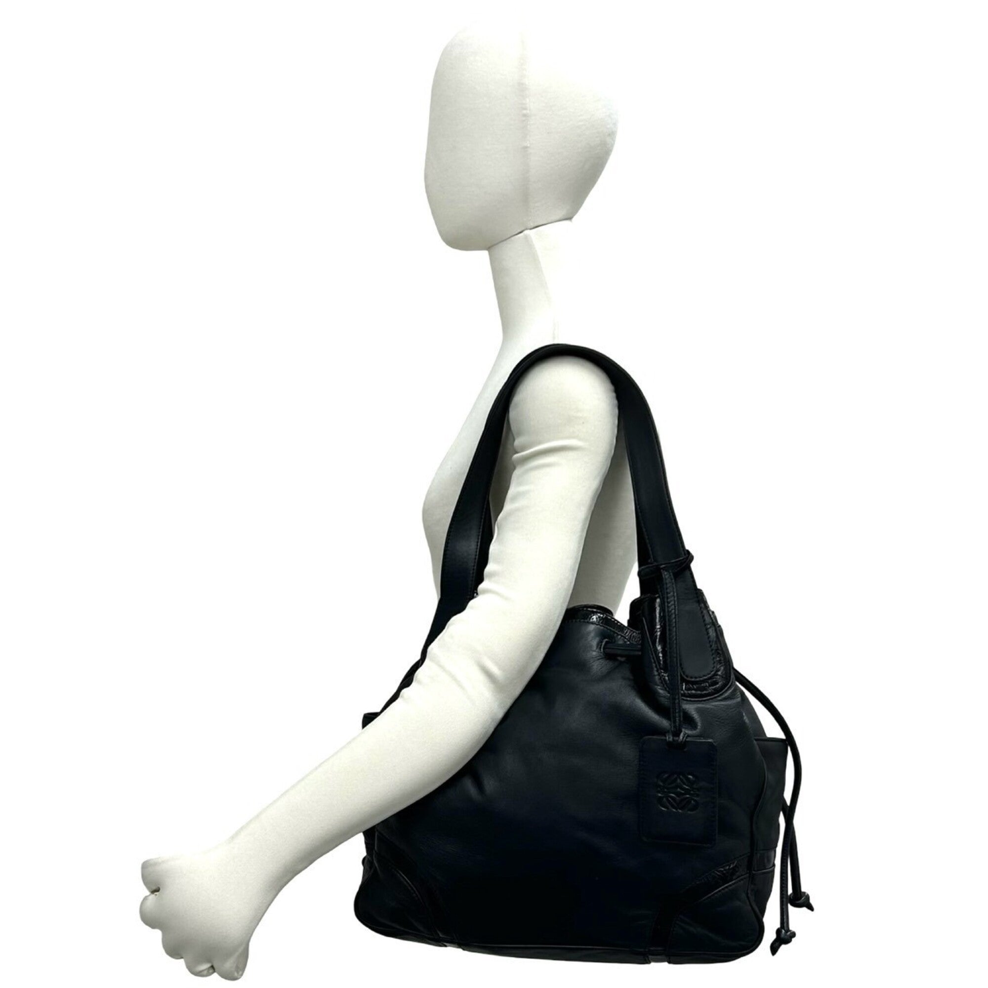 Loewe Black Leather Handbag Shoulder Bag Tote Bag (Pre-Owned)