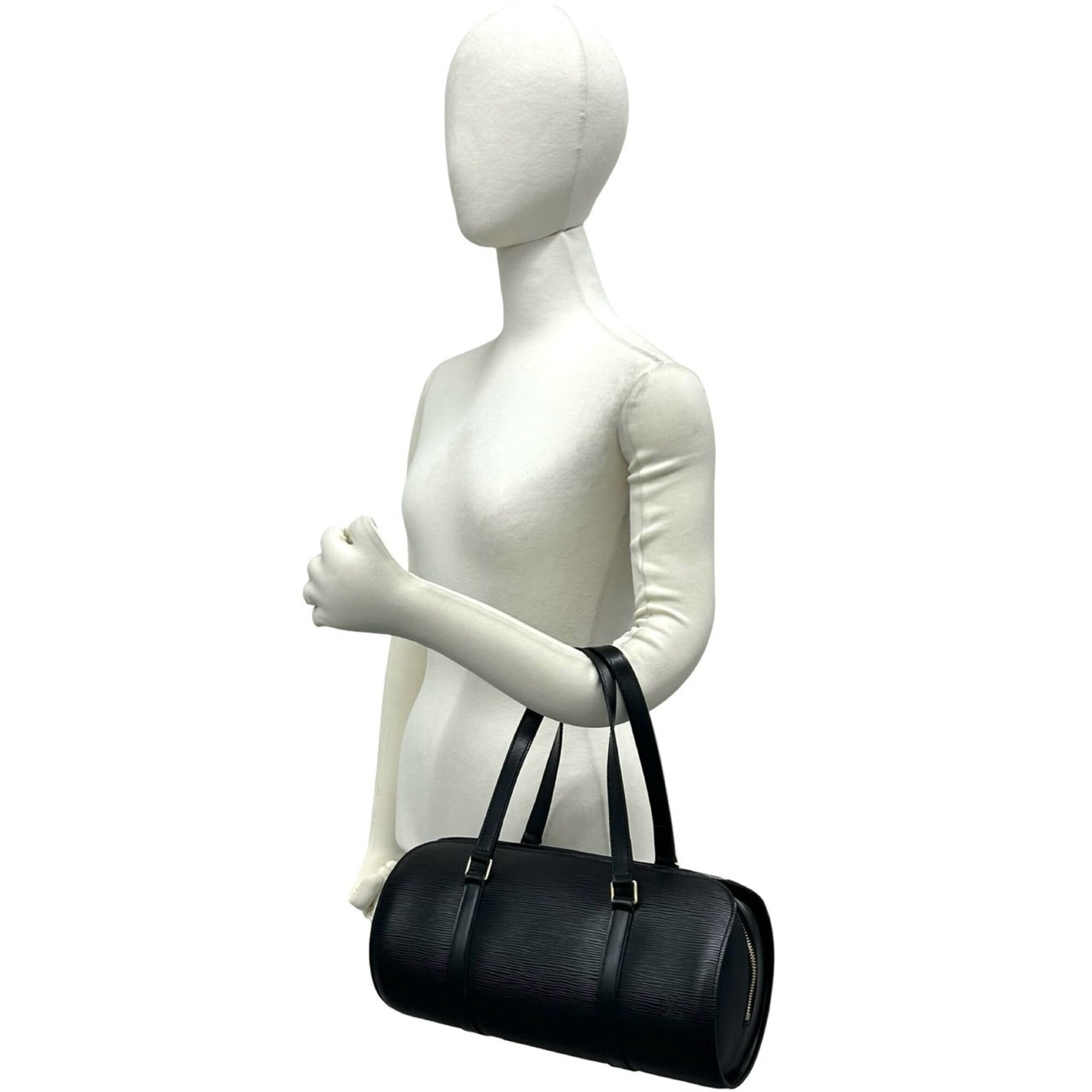 Louis Vuitton Black Leather Boston Bag Handbag (Pre-Owned)