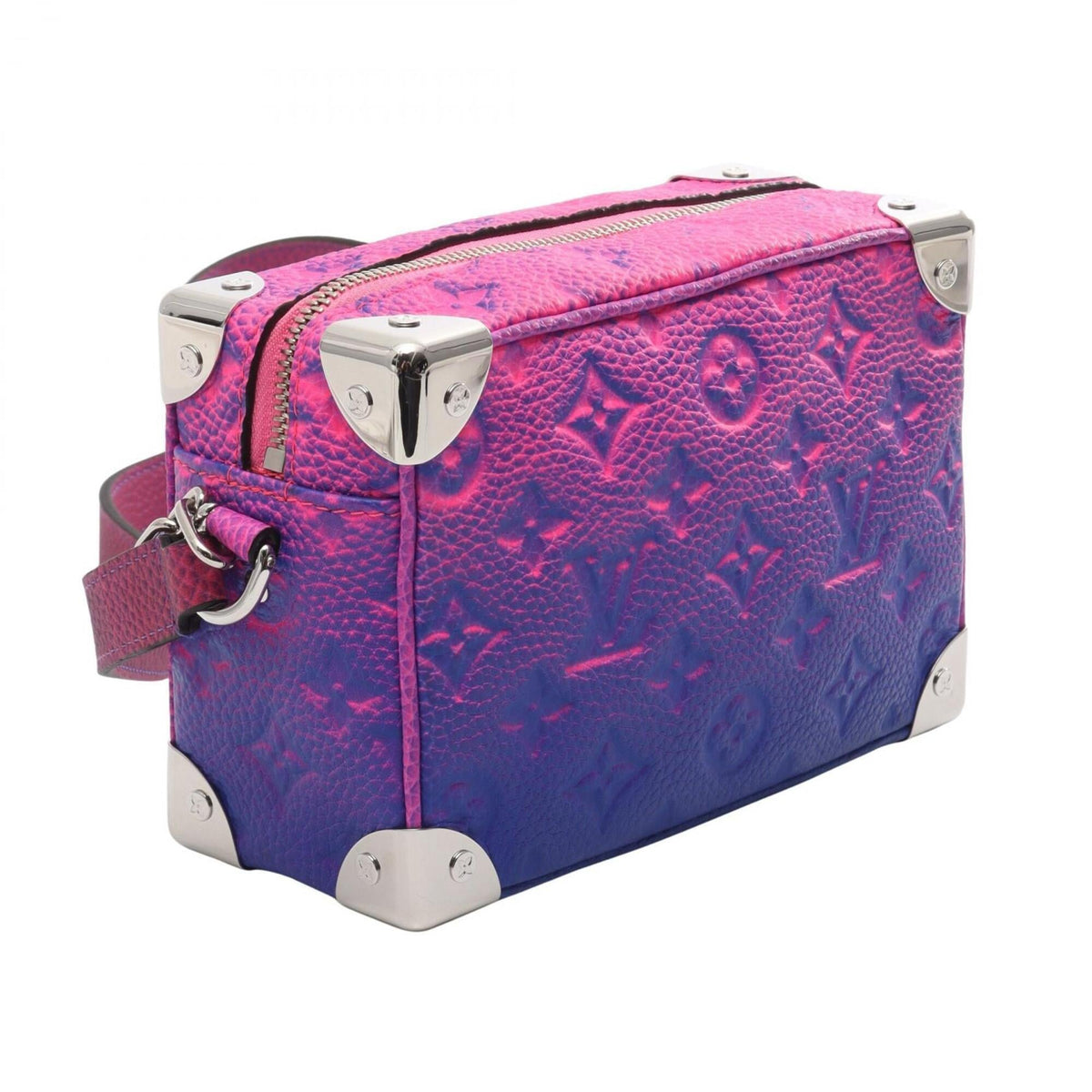 Louis Vuitton Blue Pink Leather Handbag Shoulder Bag (Pre-Owned)