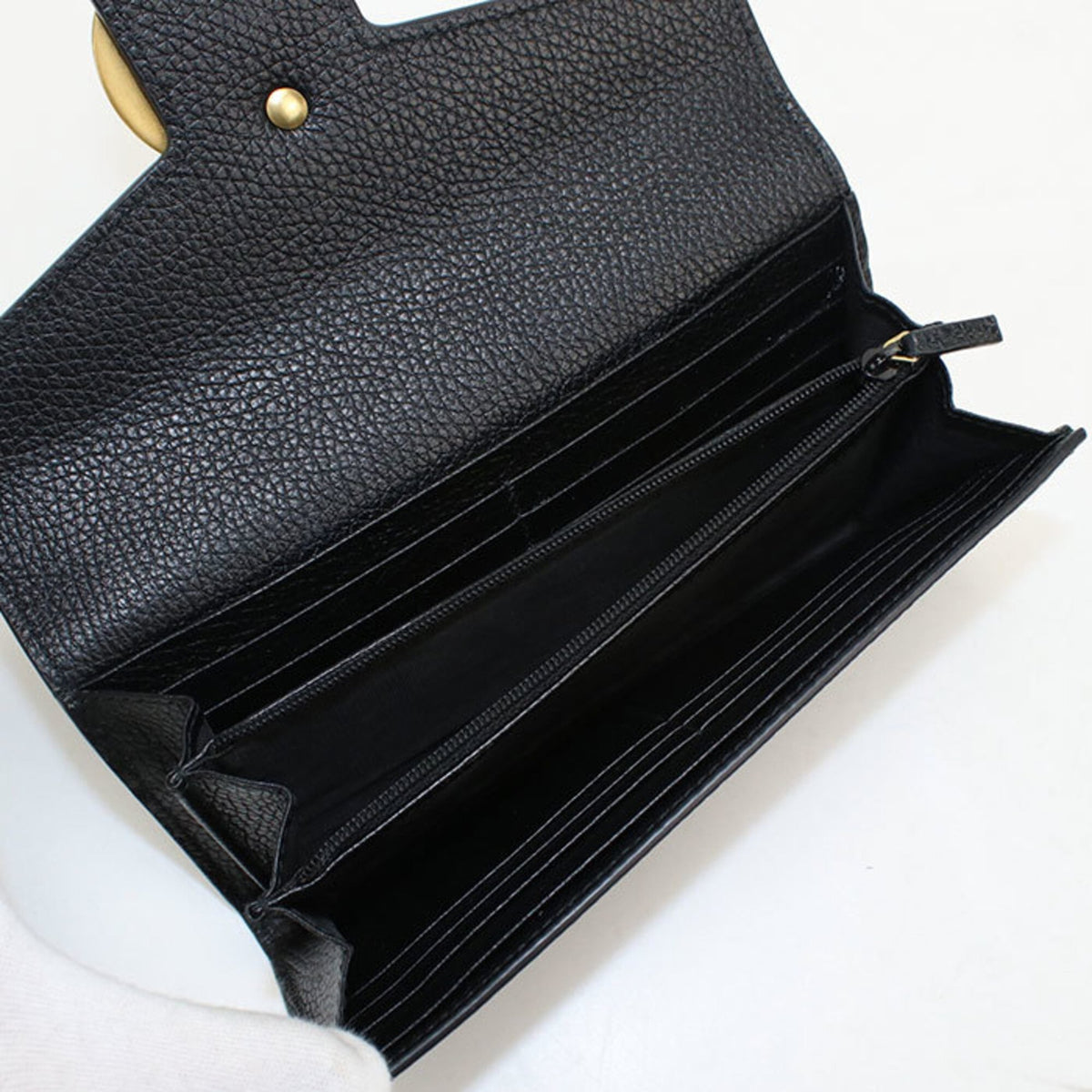 Gucci Black Leather Long Wallet (Bi-Fold) (Pre-Owned)