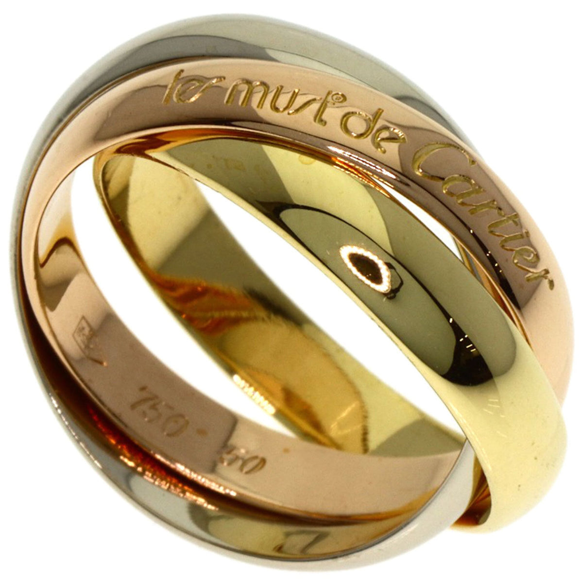 Cartier Trinity Pink White Yellow Band Ring (Pre-Owned)